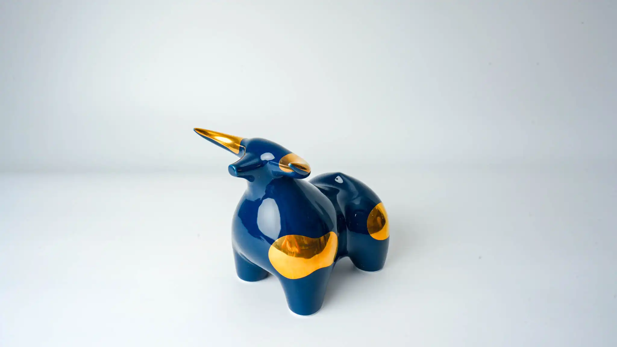 Male Ox Ceramic Figurine Green