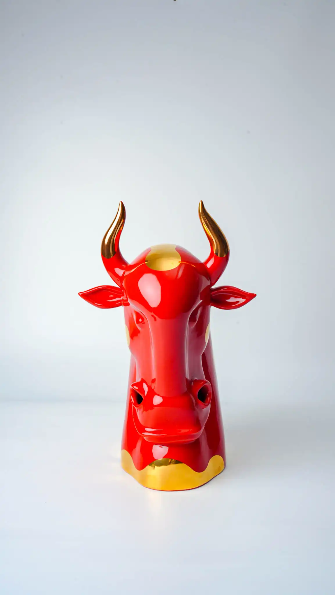 Watchful Ox Ceramic Figurine White