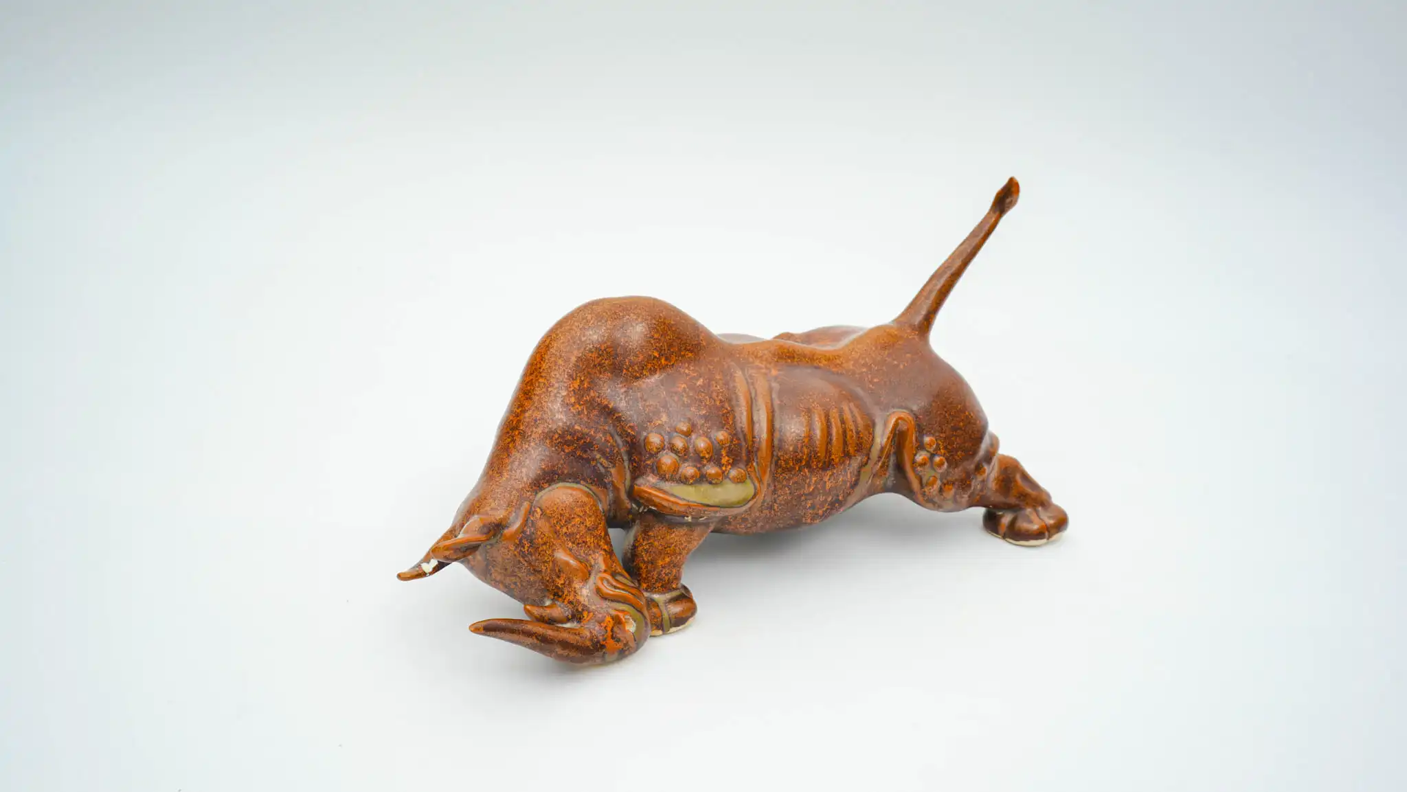 Unique Ceramic Rhino Figurine