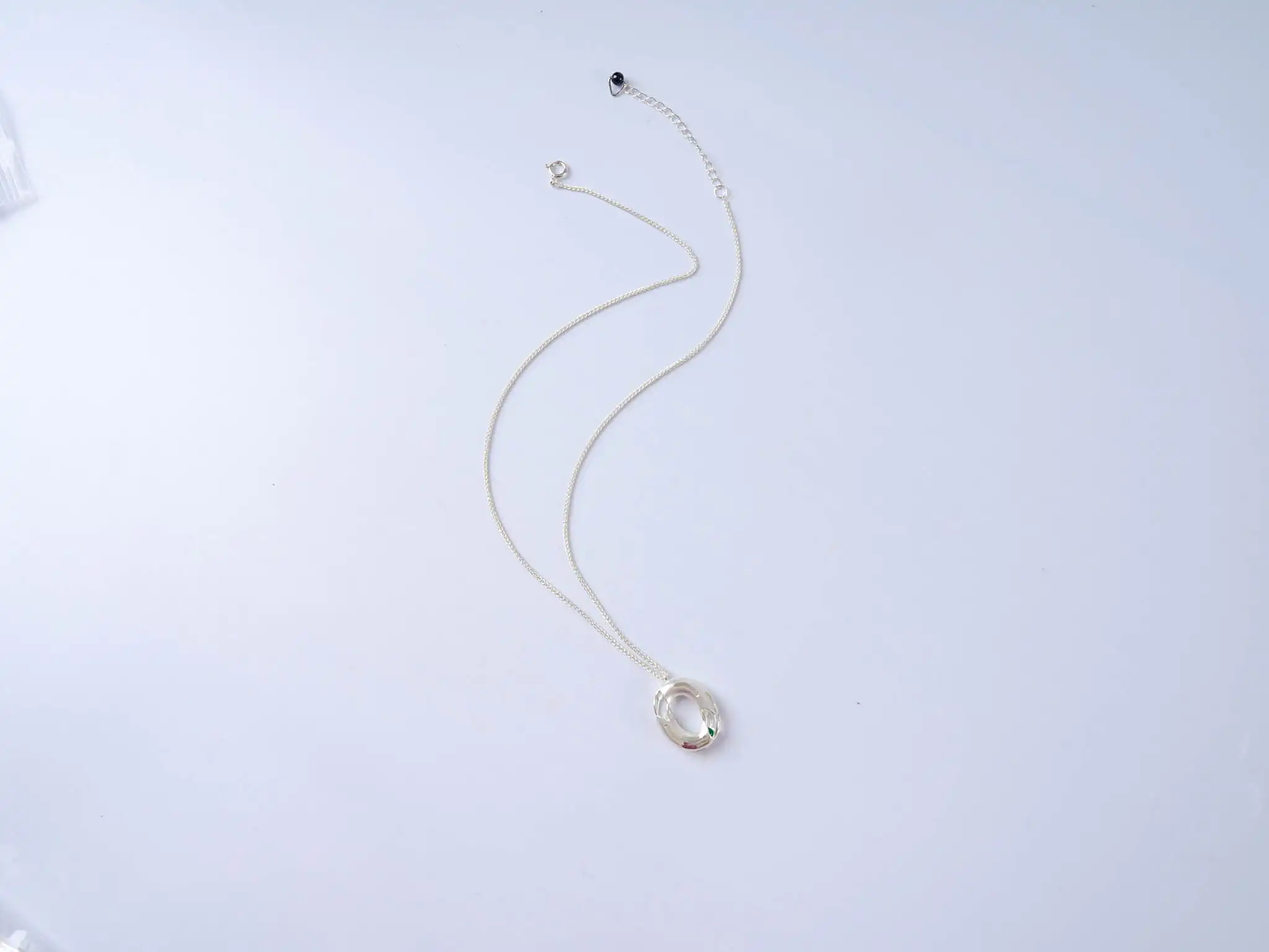 Oval Agate Bead Sterling Silver Pendant