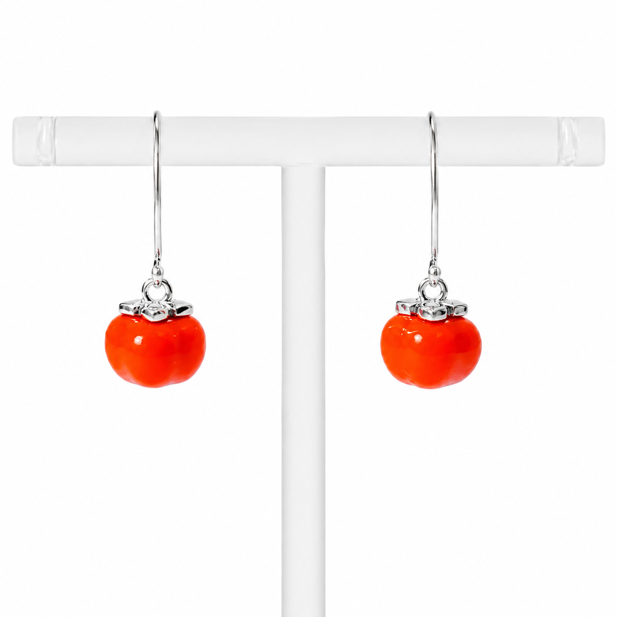 Persimmon Blessings 925 Silver Round Hook Earrings