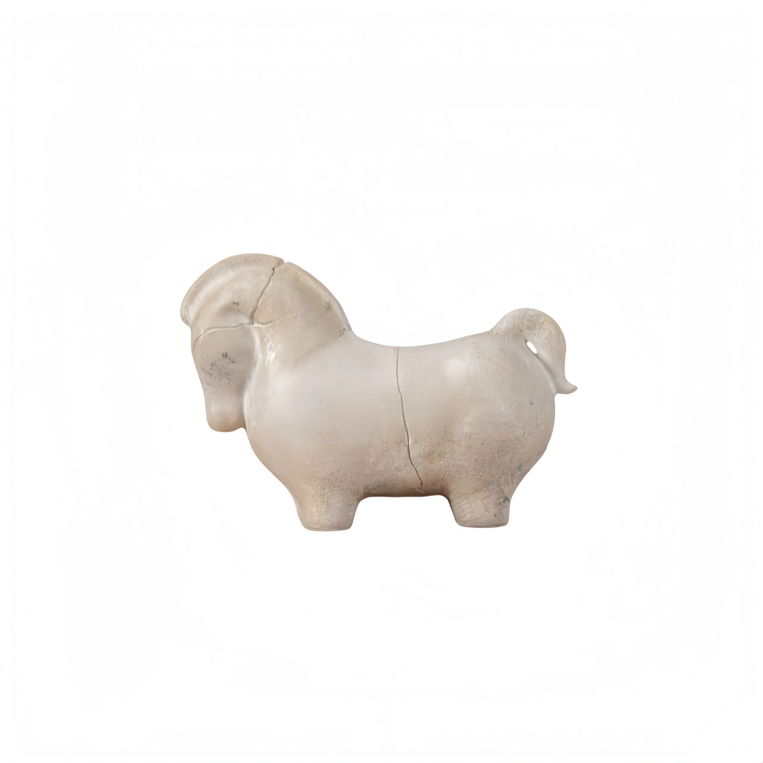 White Bowing Abstract Horse Figurine