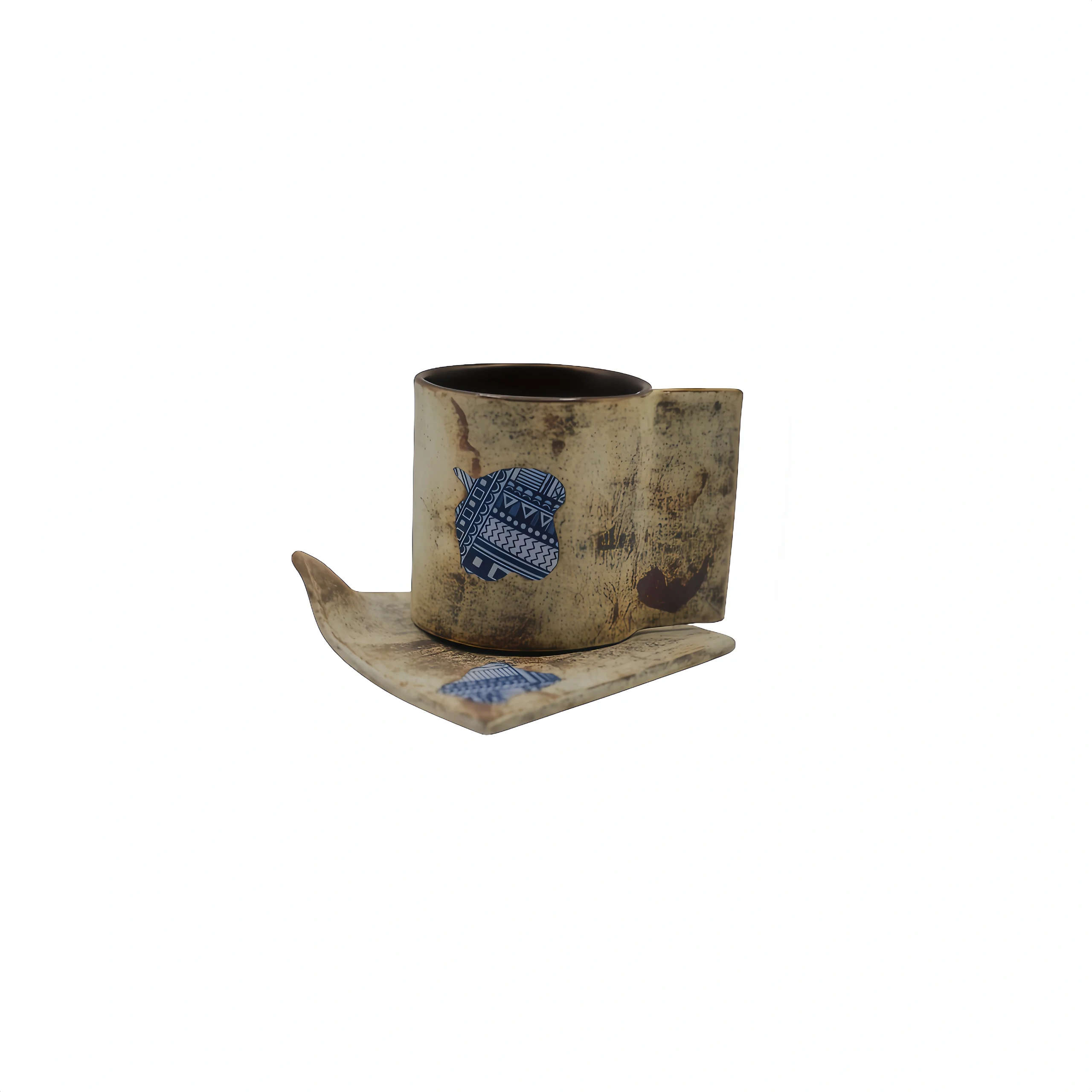 Clay Slab Straight Handle Coffee Mug