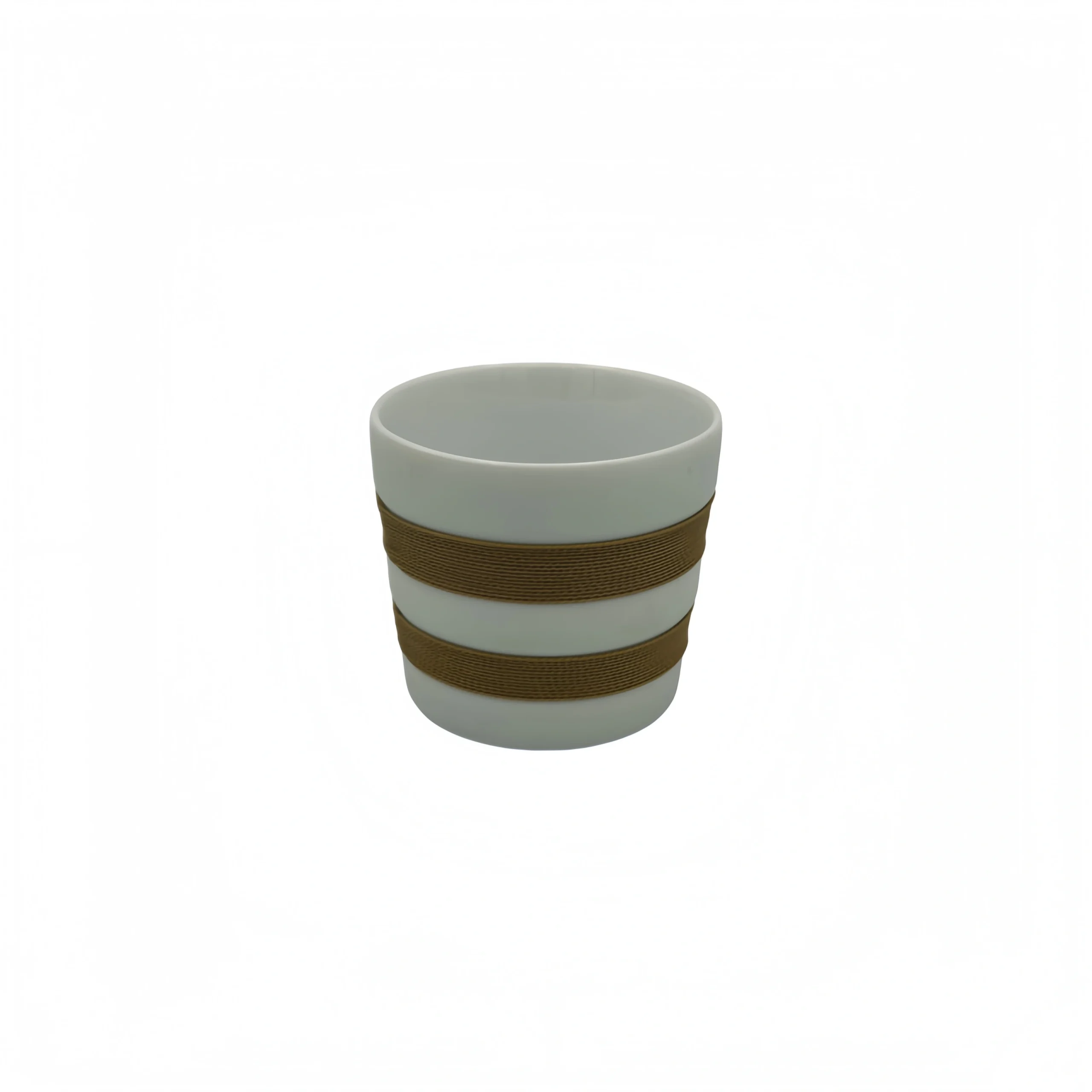 Wood-Fired White Hemp Striped Cup