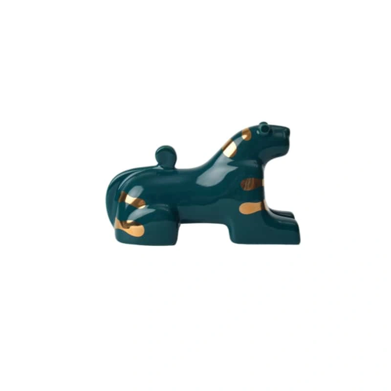 Tiger Blessing Ceramic Figurine – Green
