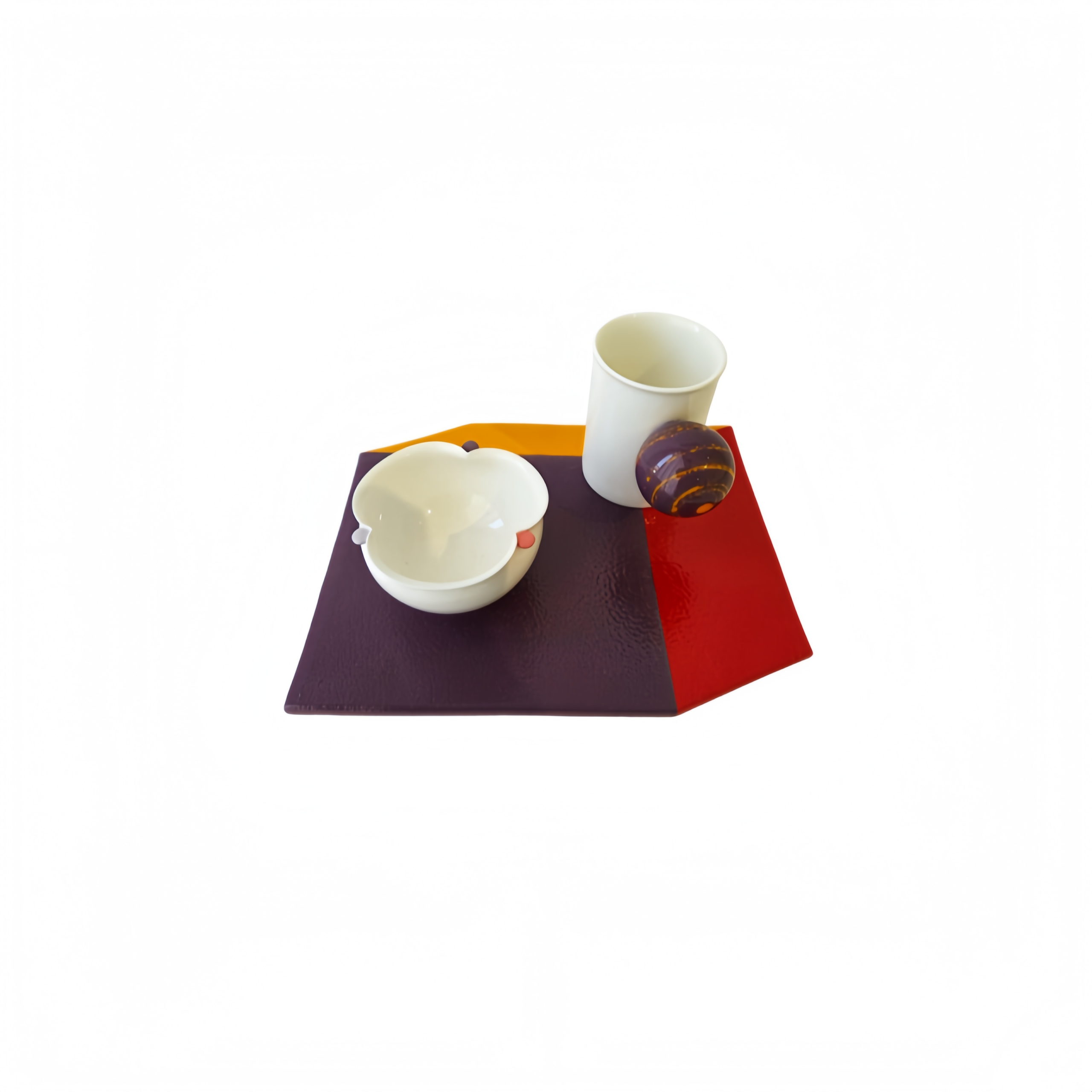 Multicolor Flower-Shaped Ceramic Cup