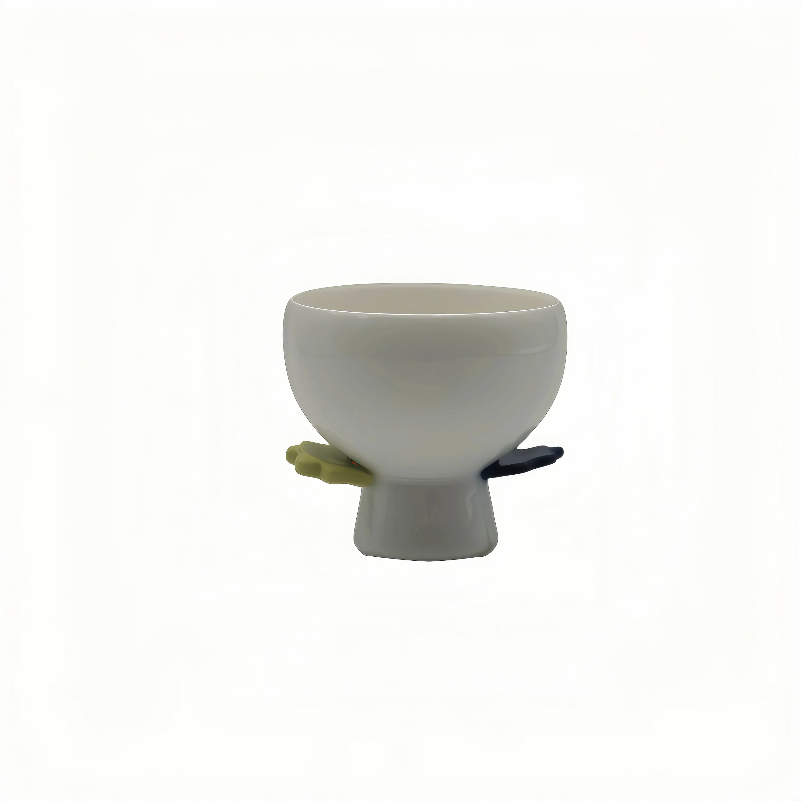 Multicolor Double-Handle Ceramic Cup (Stemmed)