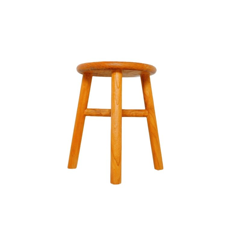 Elm Wood High Round Stool