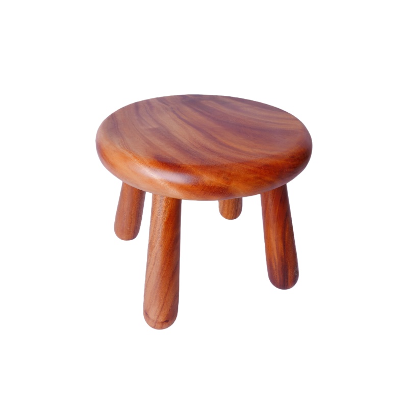 Walnut Low Round Stool