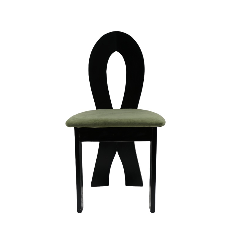 Mermaid Chair Black (Green Cushion)