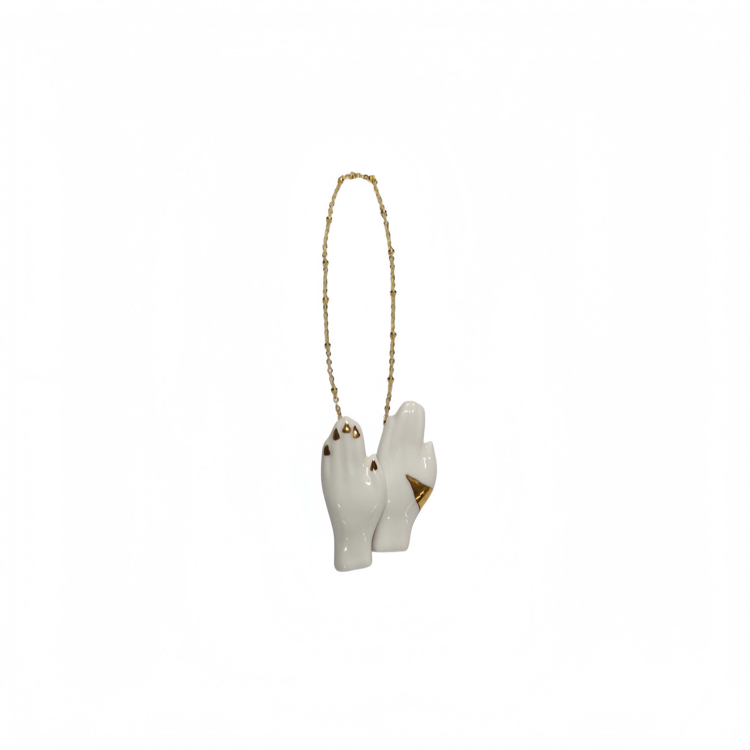 Ceramic Double Hands Brooch