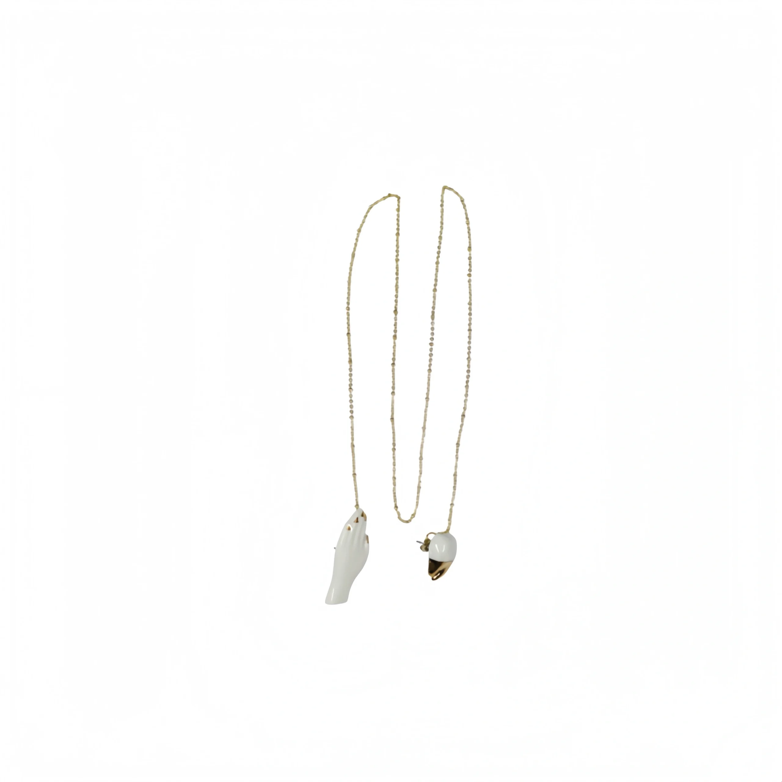 Ceramic Tooth Single-Hand Chain Earring