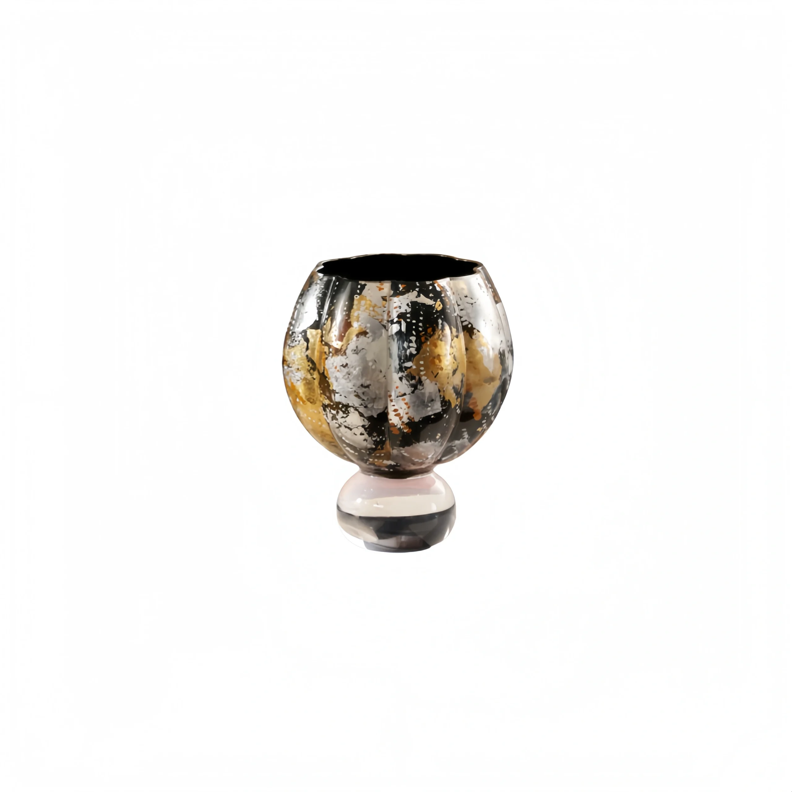 Vase with Multicolored Painted and Silk-Decal Design