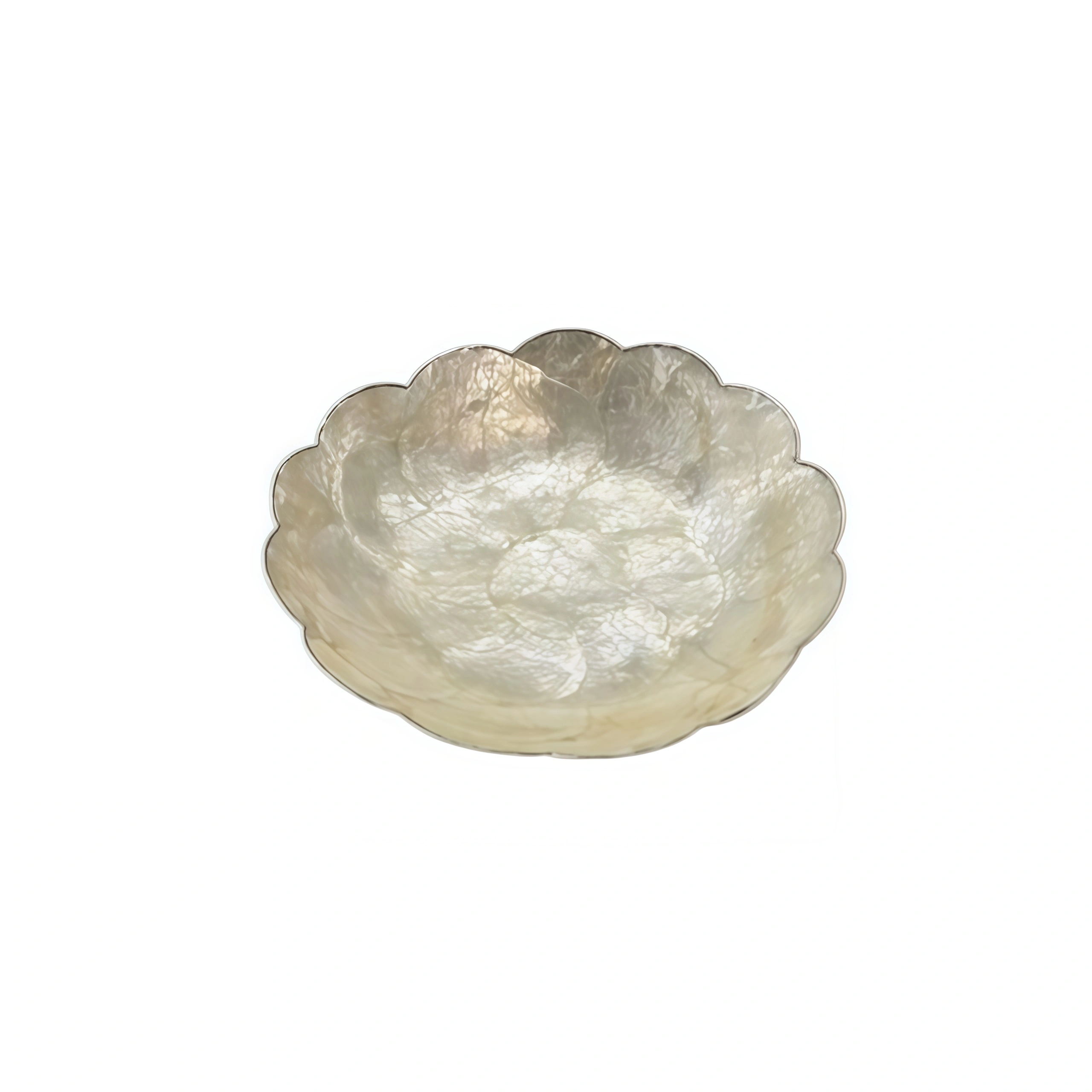 Cloud Shell - Imported Silver-Edged Pattern Bowl (Large)
