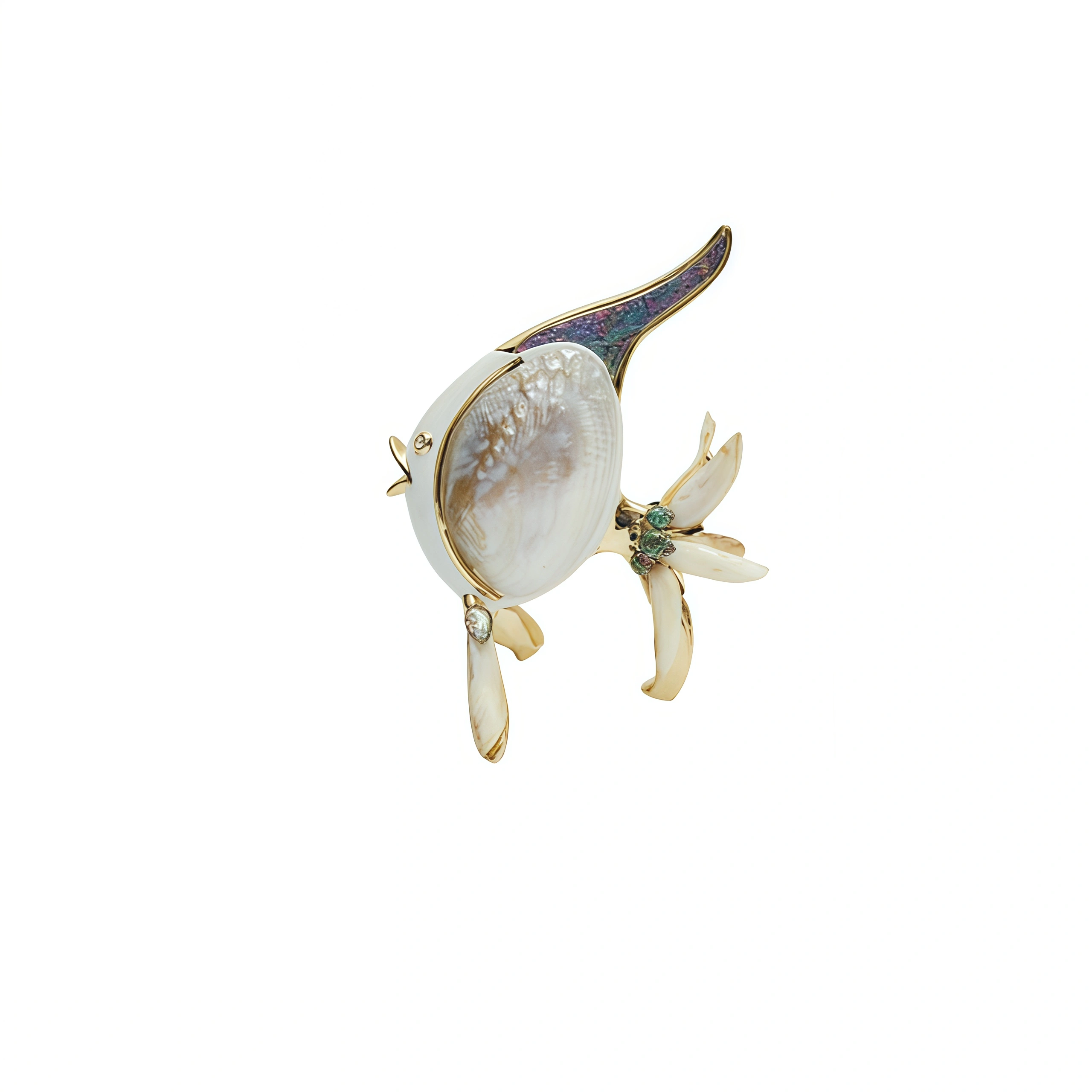 Pearl Shell Fish Figurine