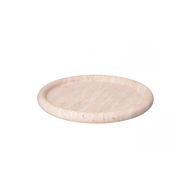 Marble Round Plate – Travertine