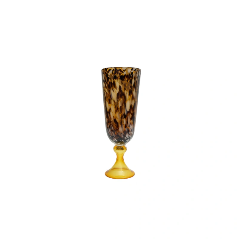 Amber Cup-Shaped Glass Vase – 1