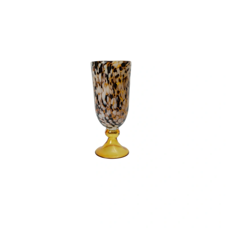 Amber Cup-Shaped Glass Vase – 2