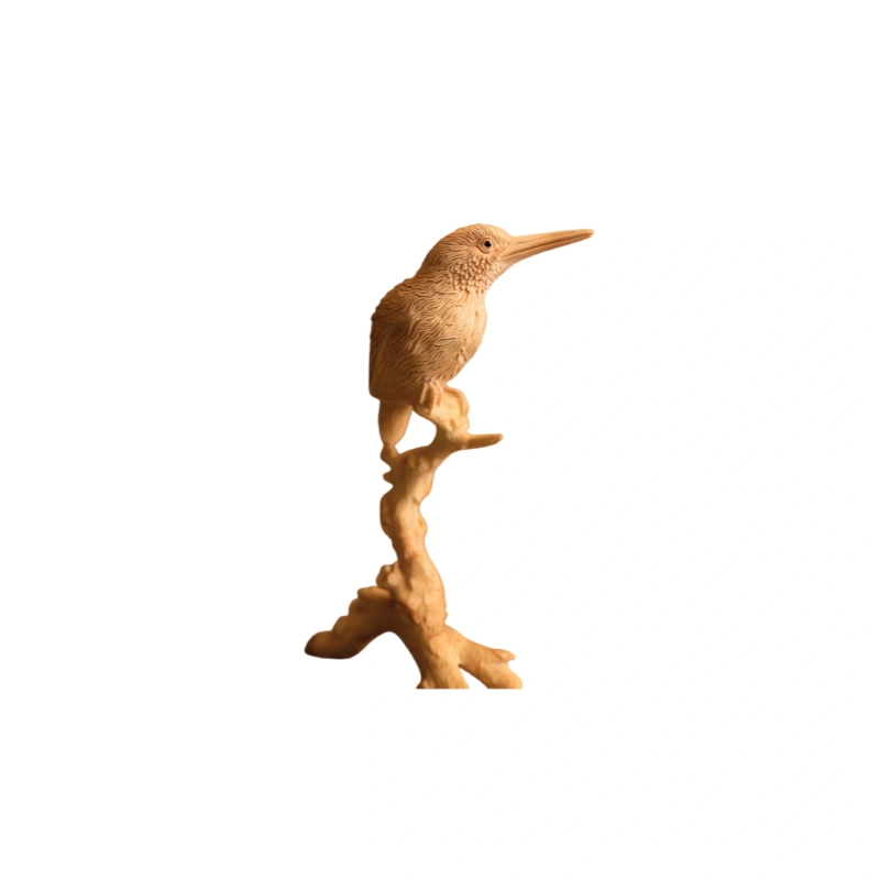 Boxwood Carved Bird Figurine