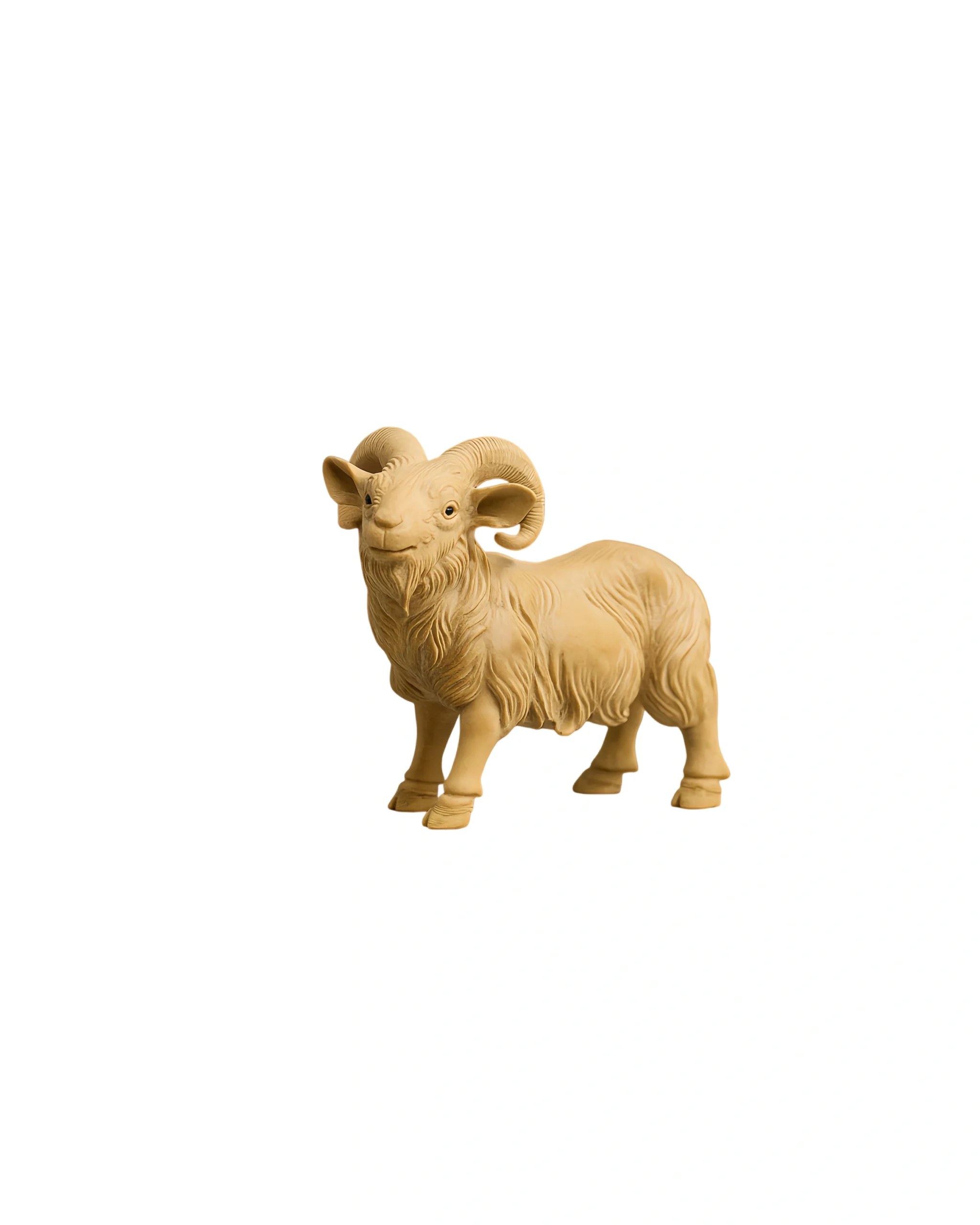 Boxwood Carved Sheep Figurine
