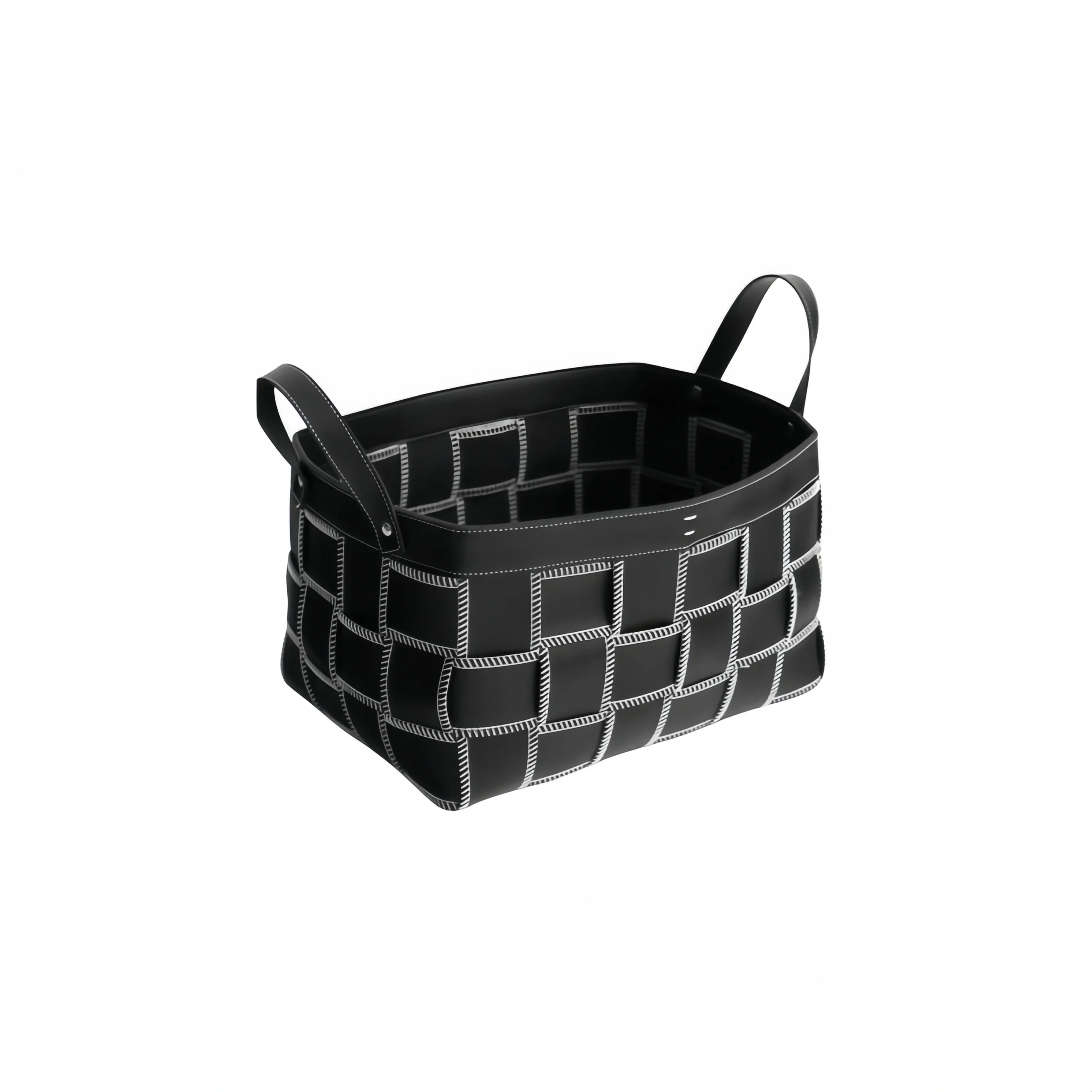 Black Woven Large Storage Basket