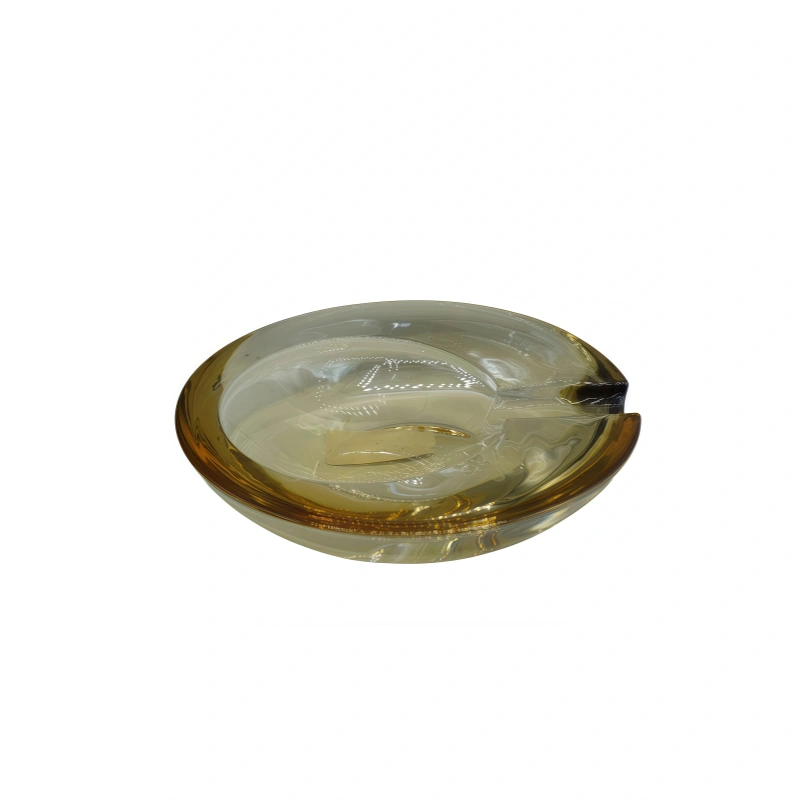 Amber Artificial Glass Ashtray Large Size