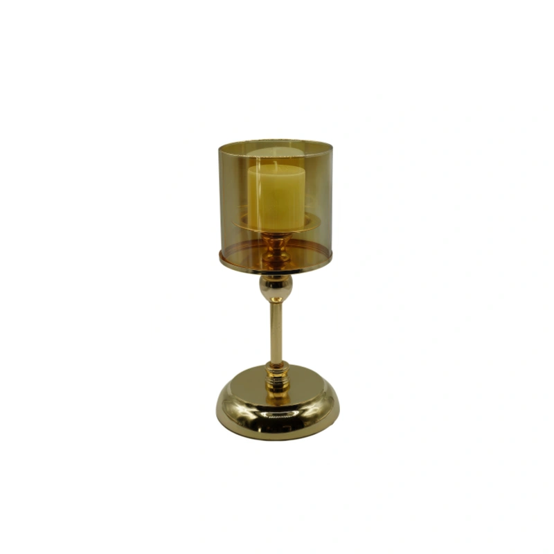 Gold Candleholder + Candle (Small Size)
