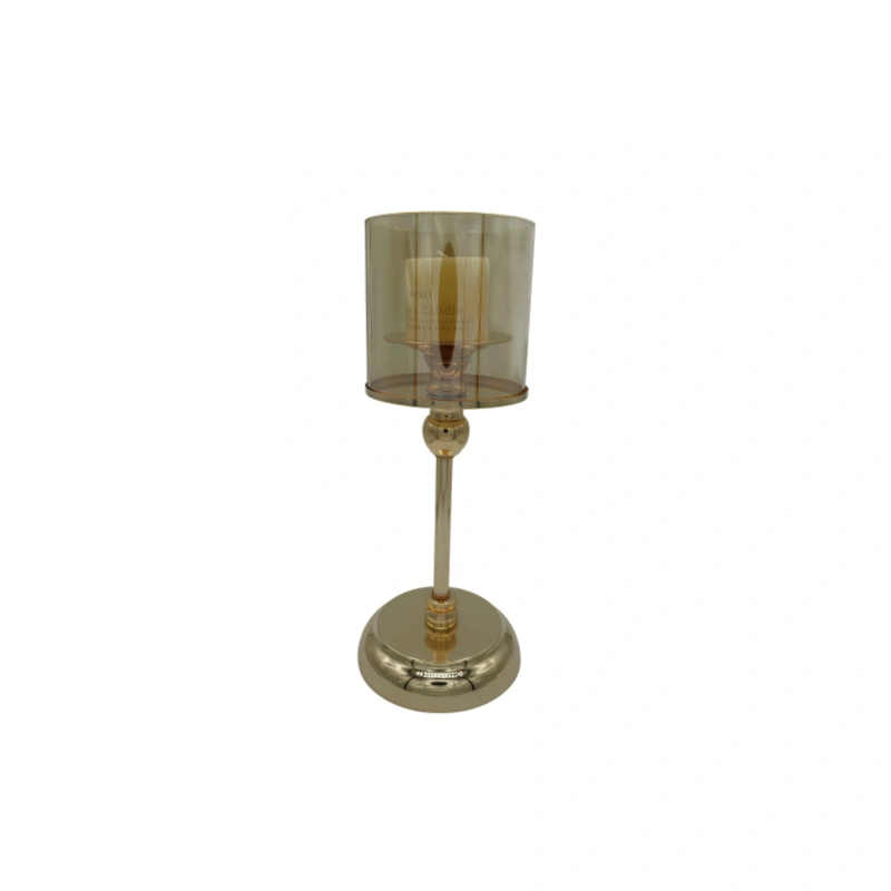Gold Candleholder + Candle (Medium Size)