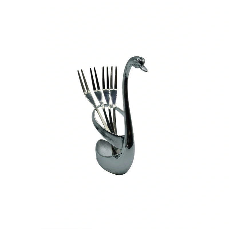 Gold Swan Fruit Fork (One Bird with Four Forks)