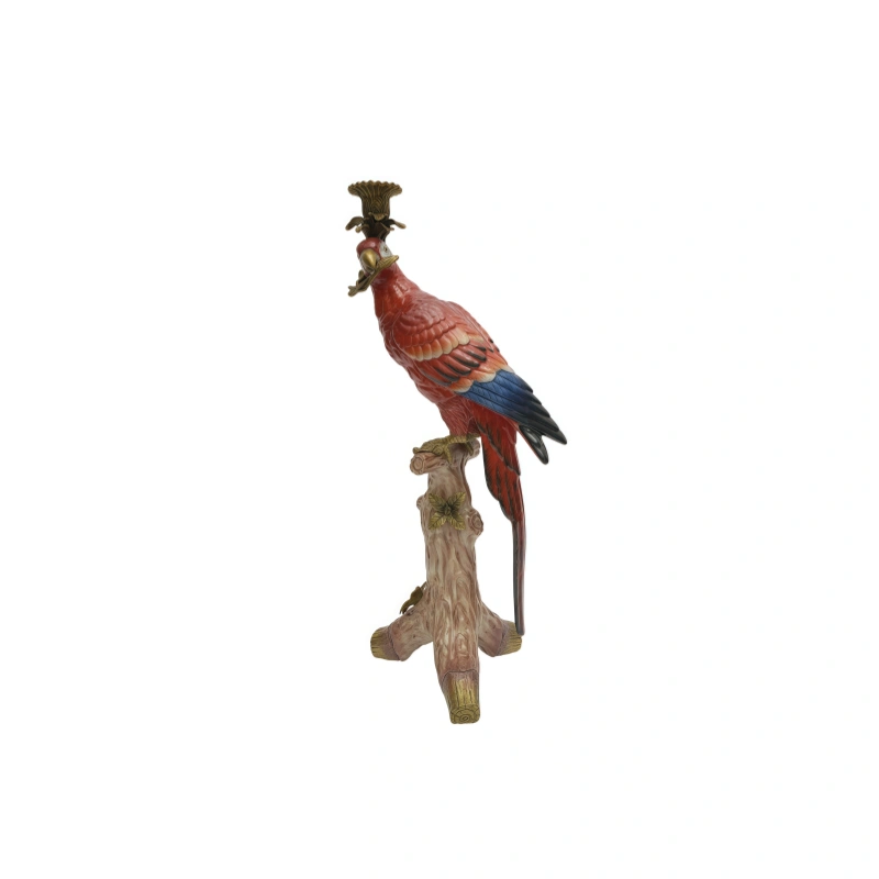 Red Parrot Candle Holder