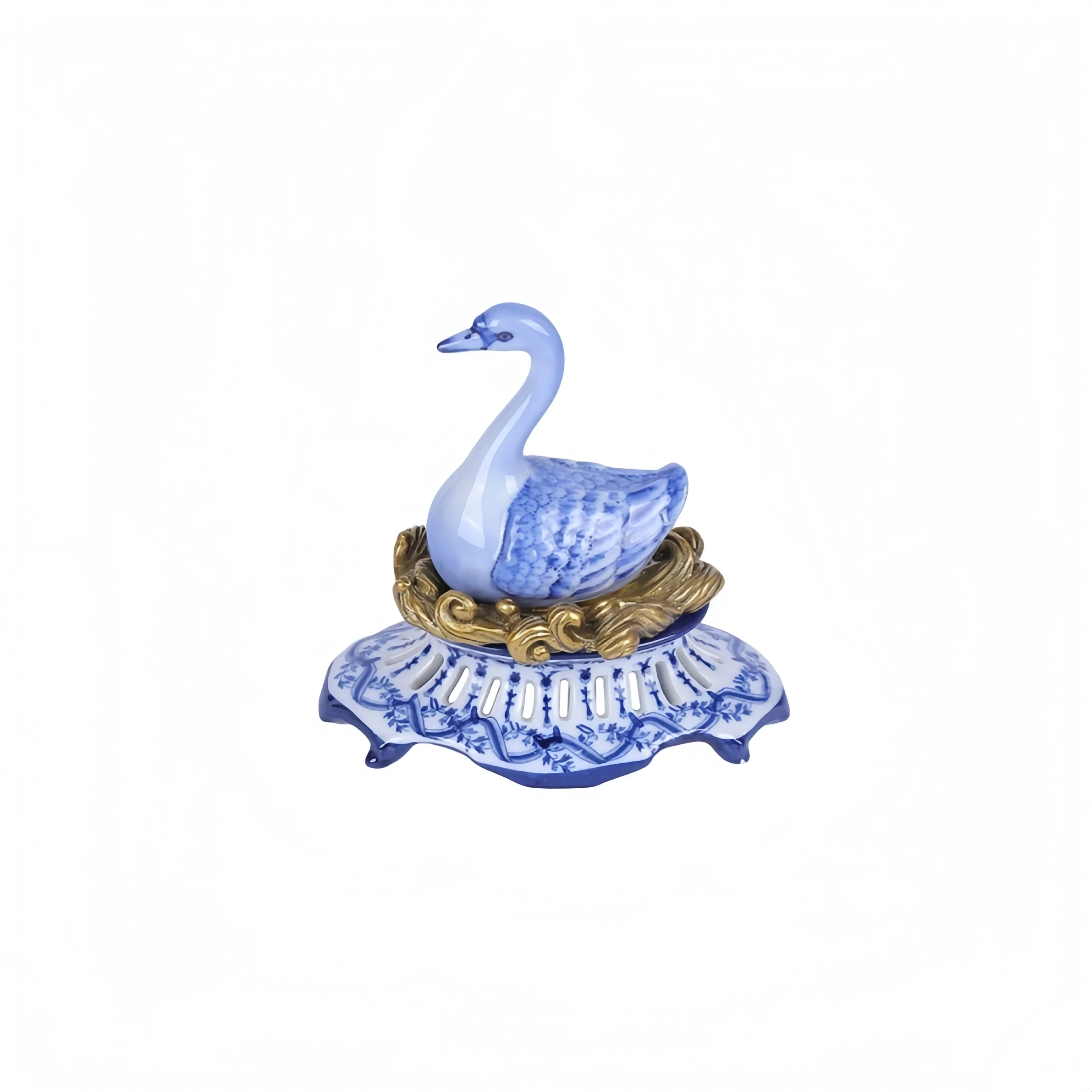 Blue and White Porcelain Swan