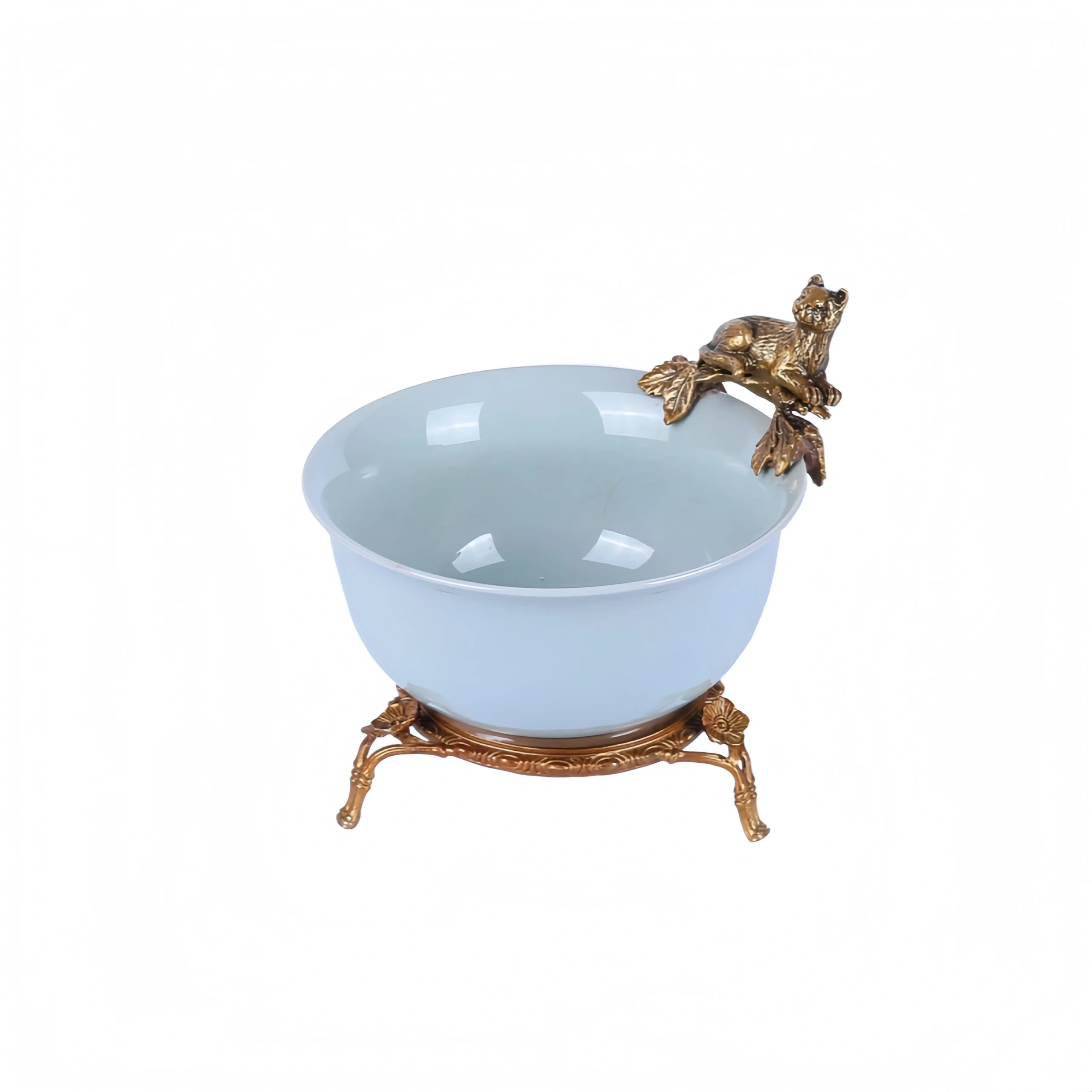 Celadon Lucky Cat Bowl
