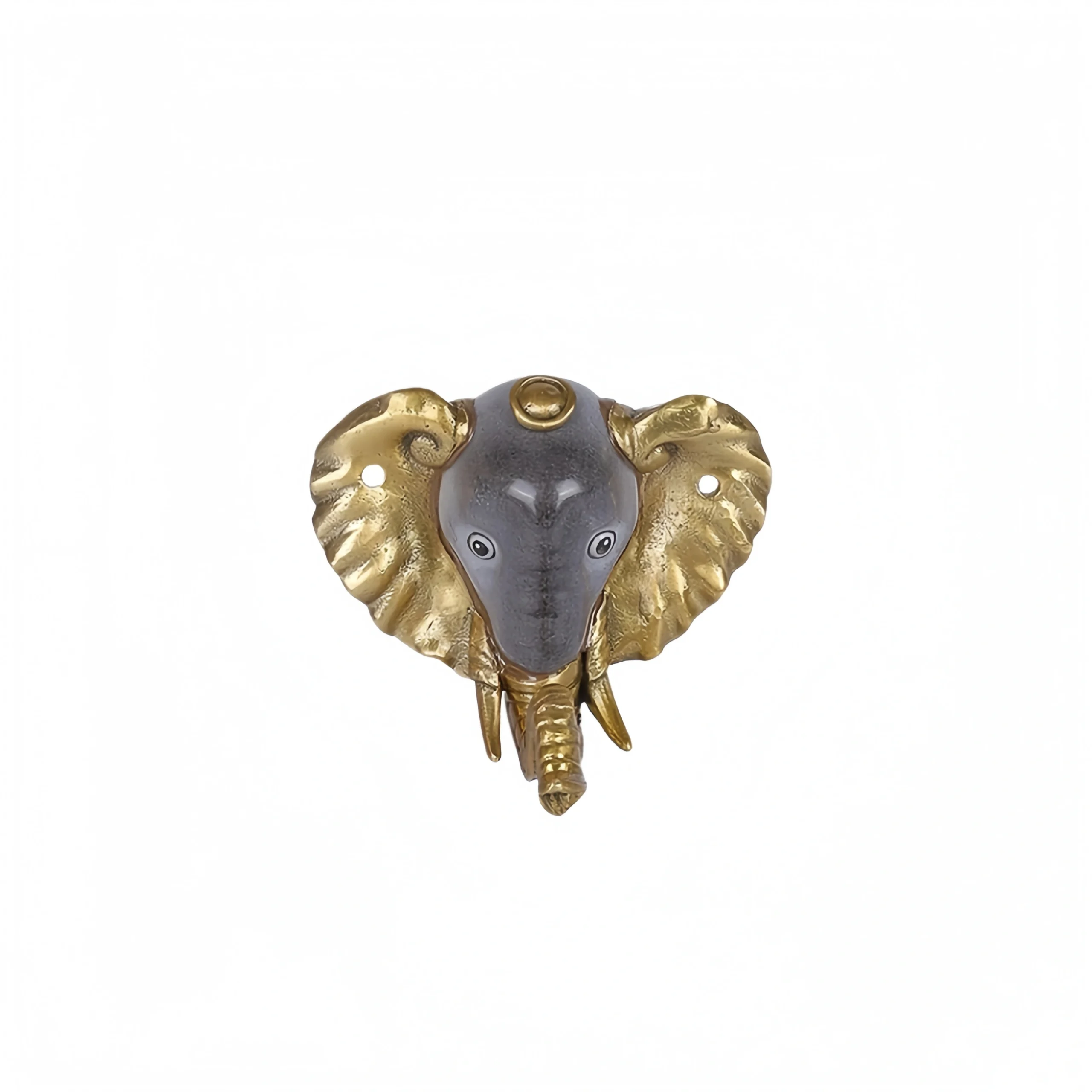Grey Elephant Head Wall Hook