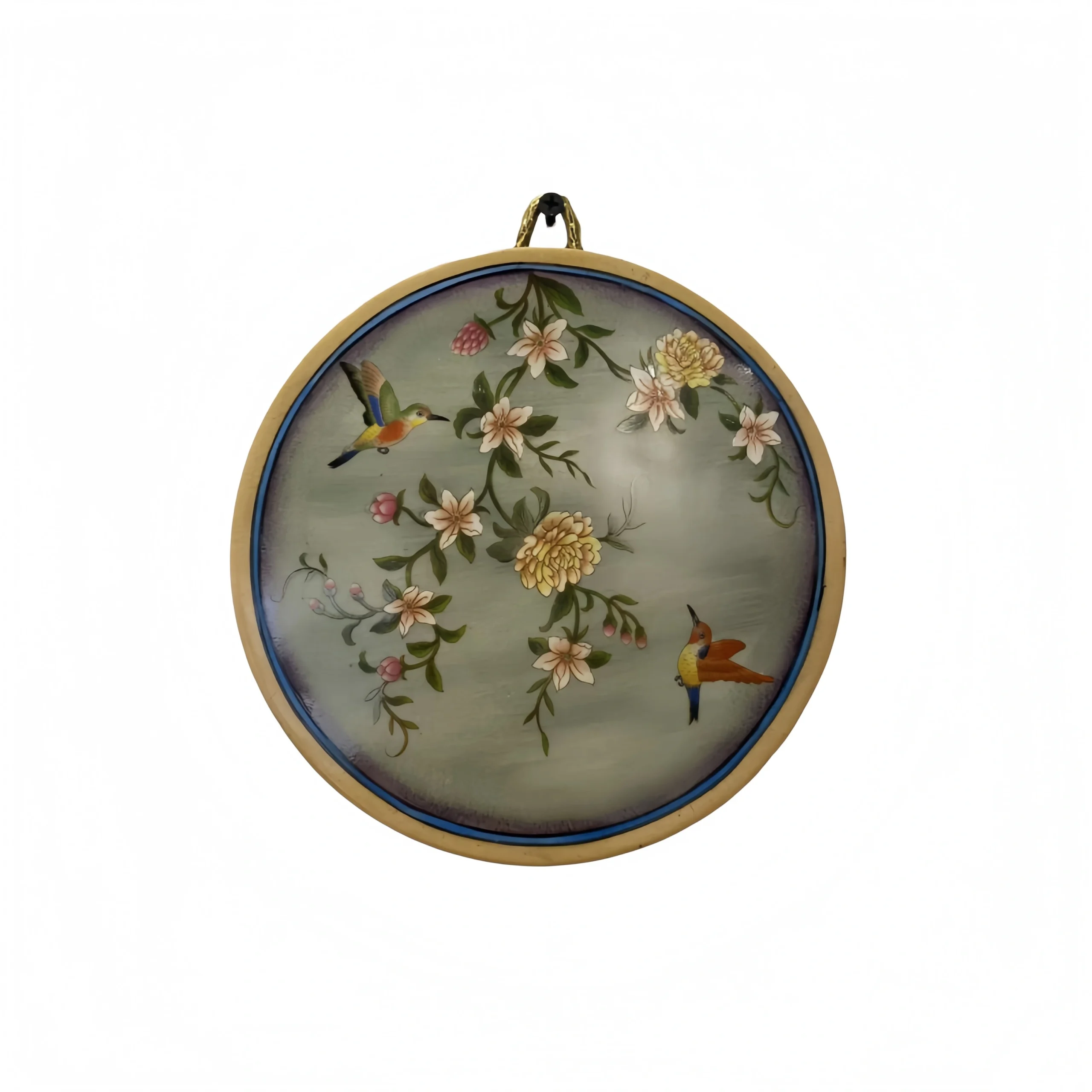 Floral and Bird Wall-Mounted Porcelain Tile