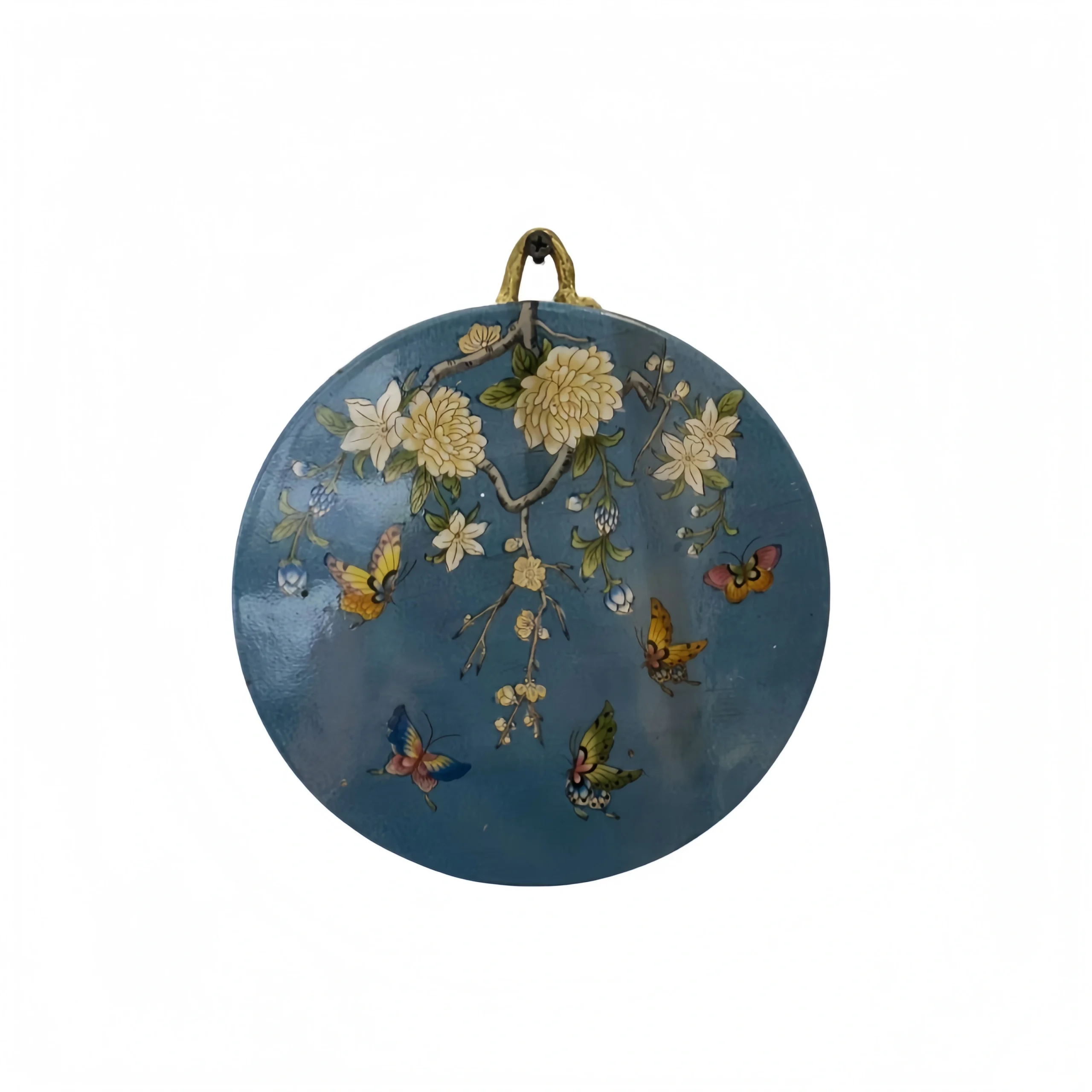 Butterfly Through Flowers Wall-Mounted Porcelain Tile – Style A