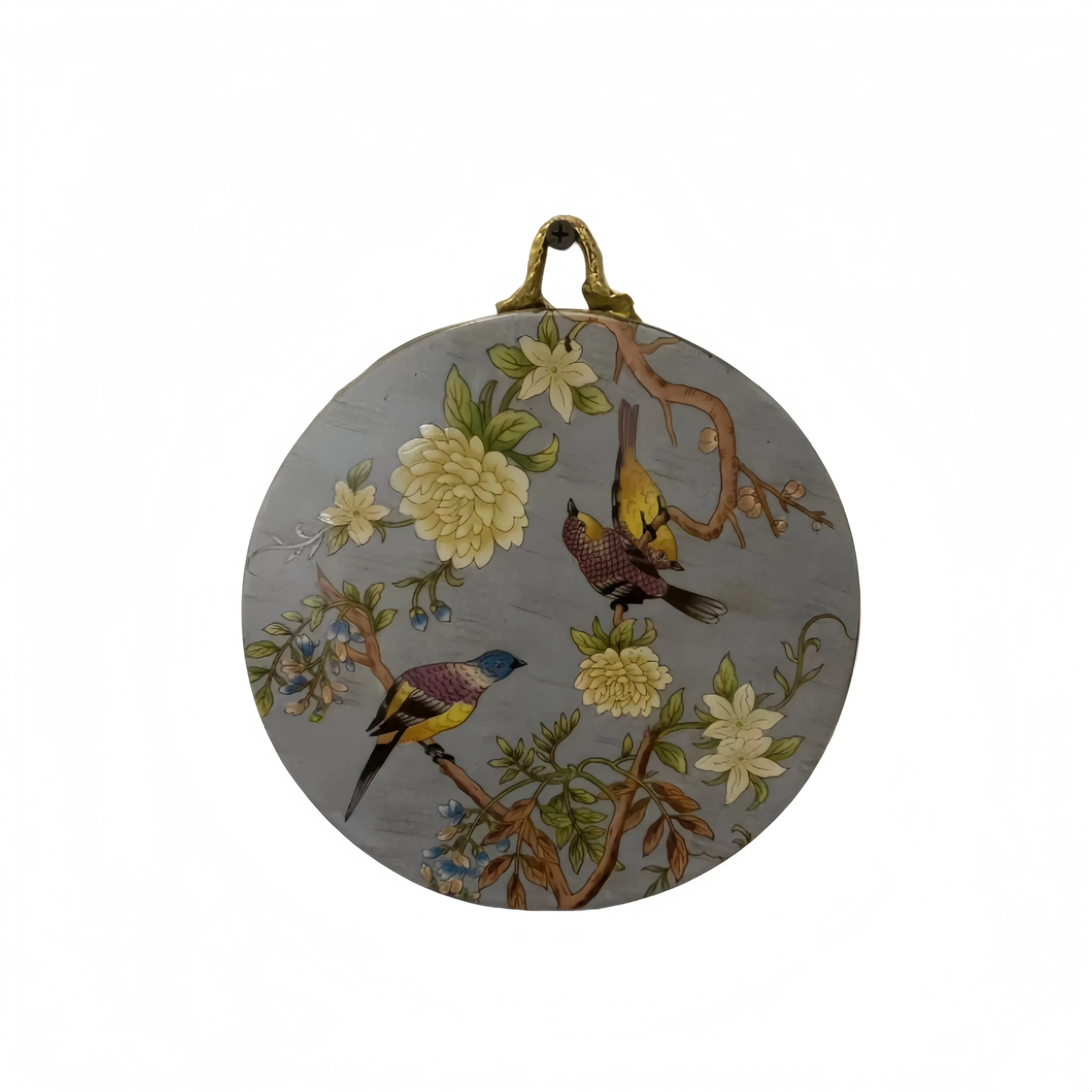 Floral and Bird Wall-Mounted Porcelain Tile – Style B