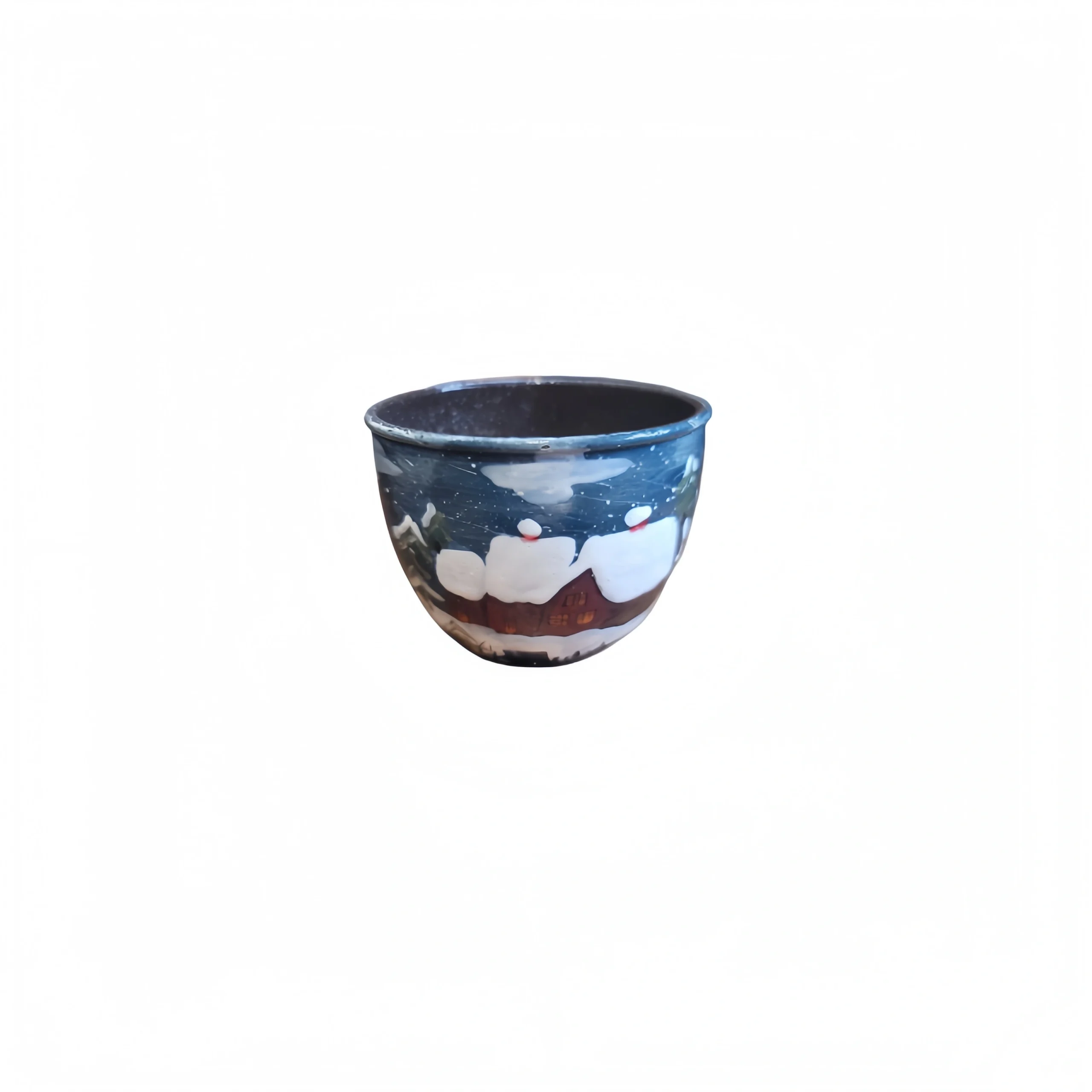 Snow Scene Drum-Belly Cup