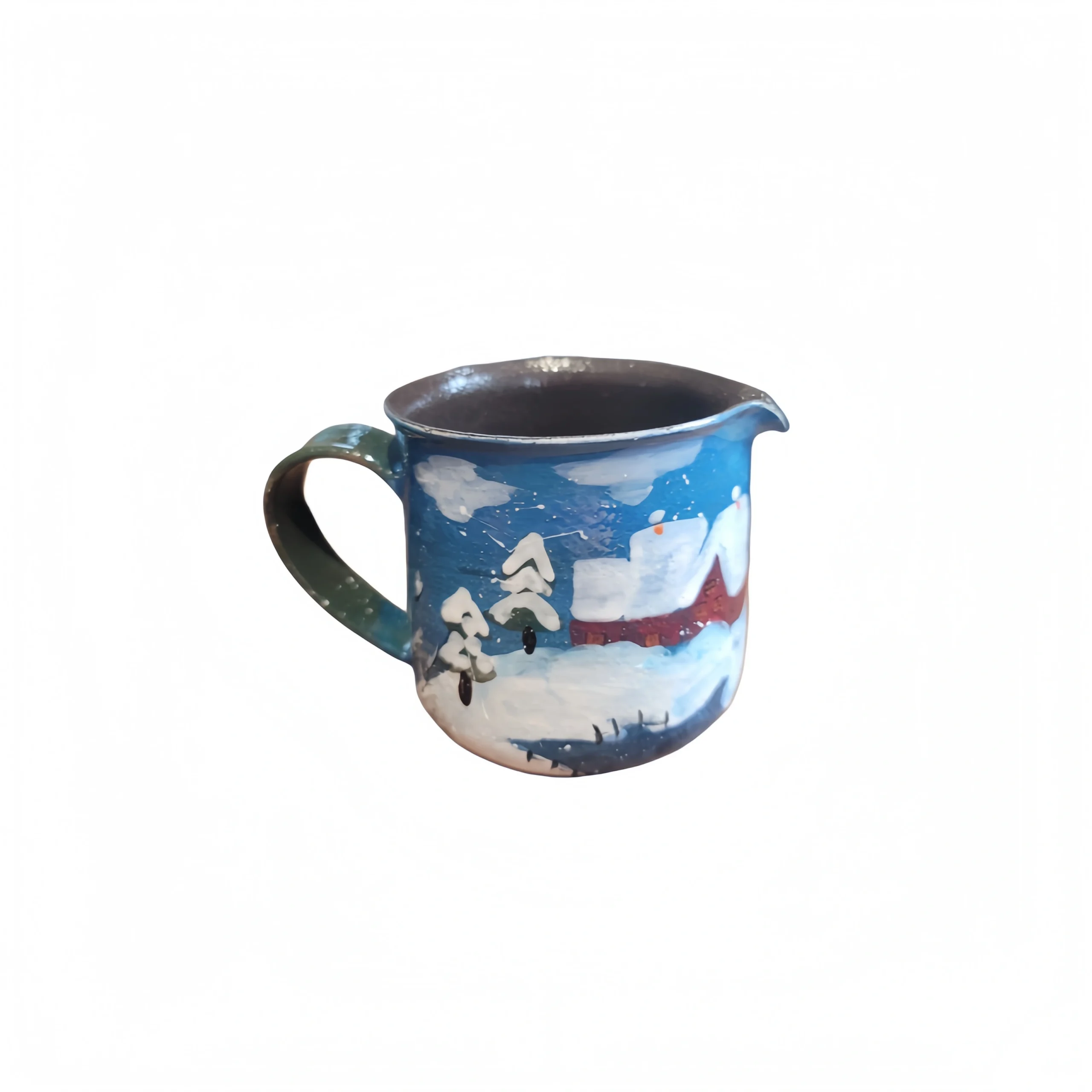 Night Snow Scene Handle Cup