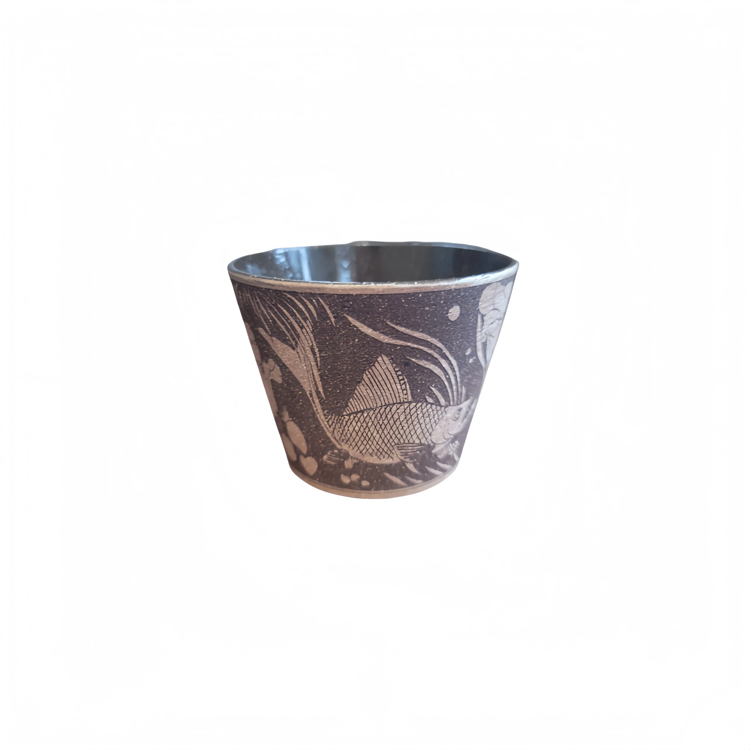 Brown Seascape Square Cup