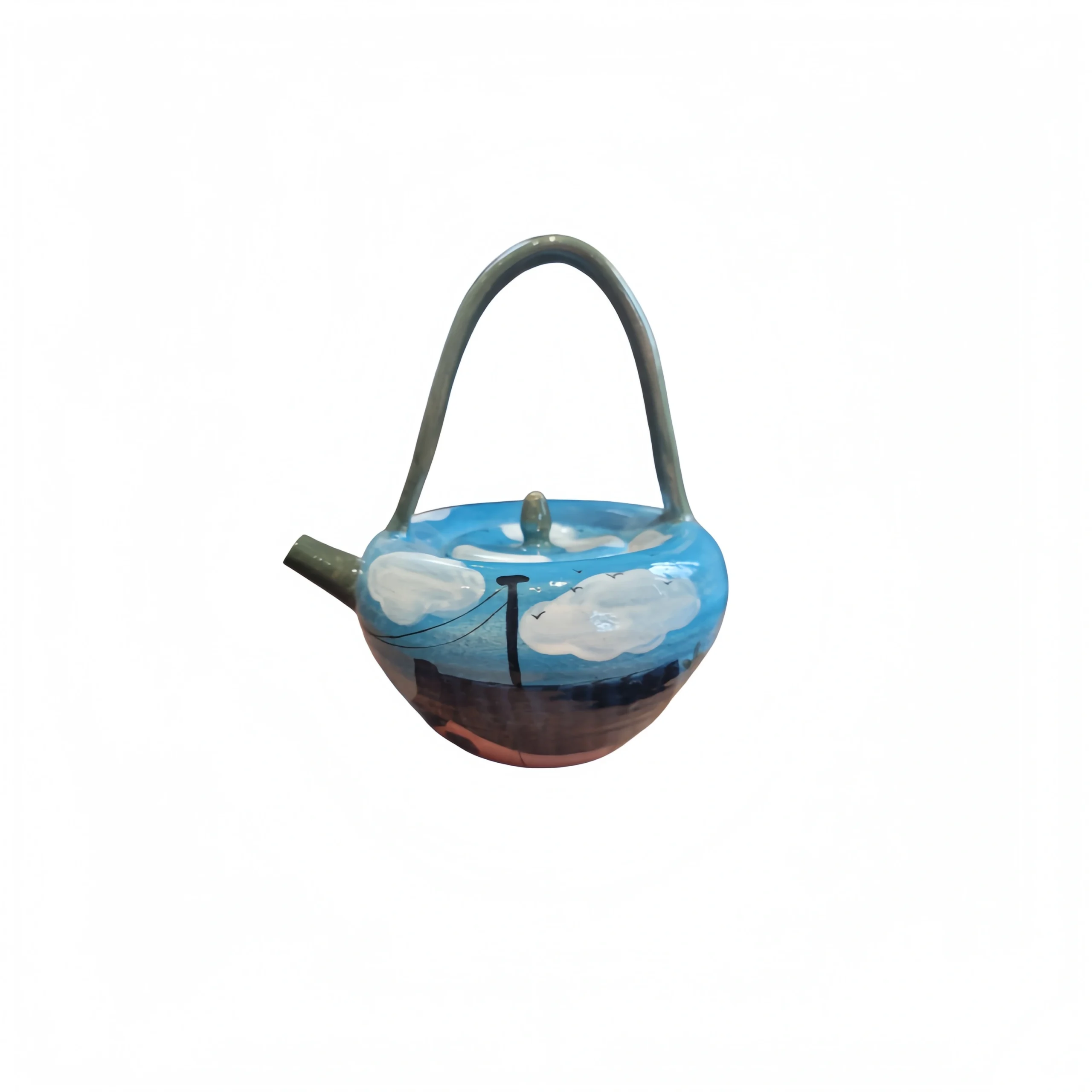 Blue Sky Teapot with Handle