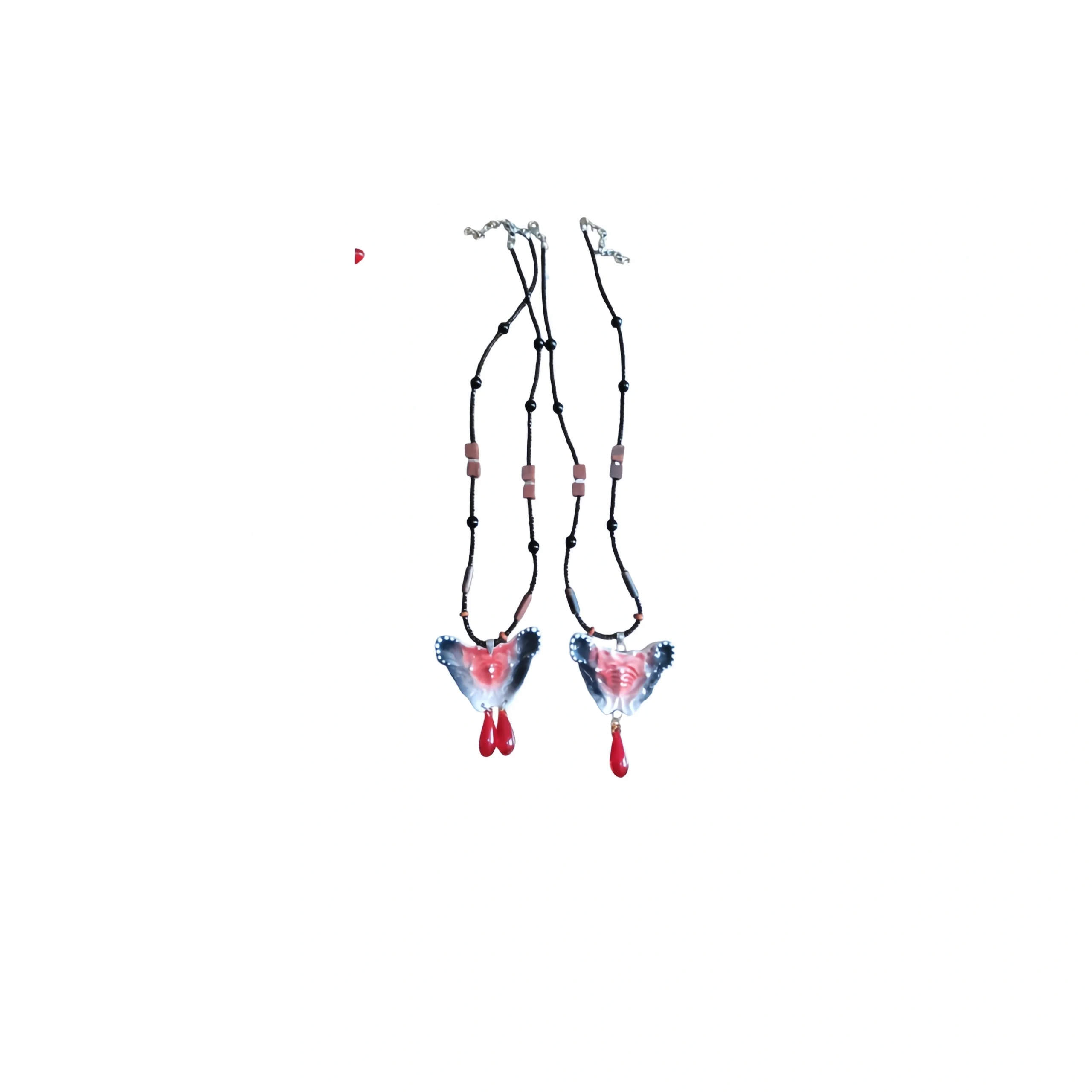 Ceramic Hipbone Black-Red Gradient Pendant