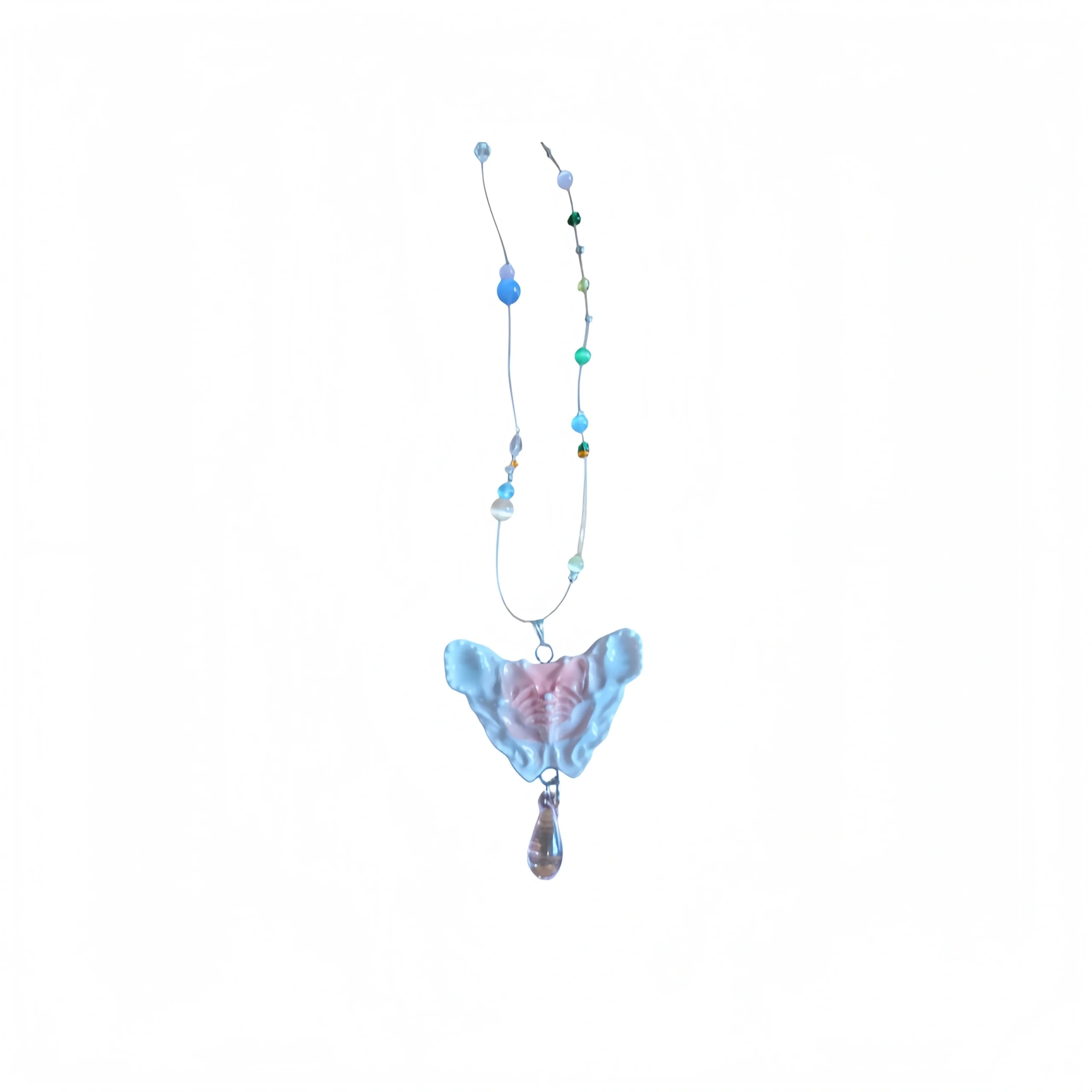 Ceramic Pink Butterfly Pendant