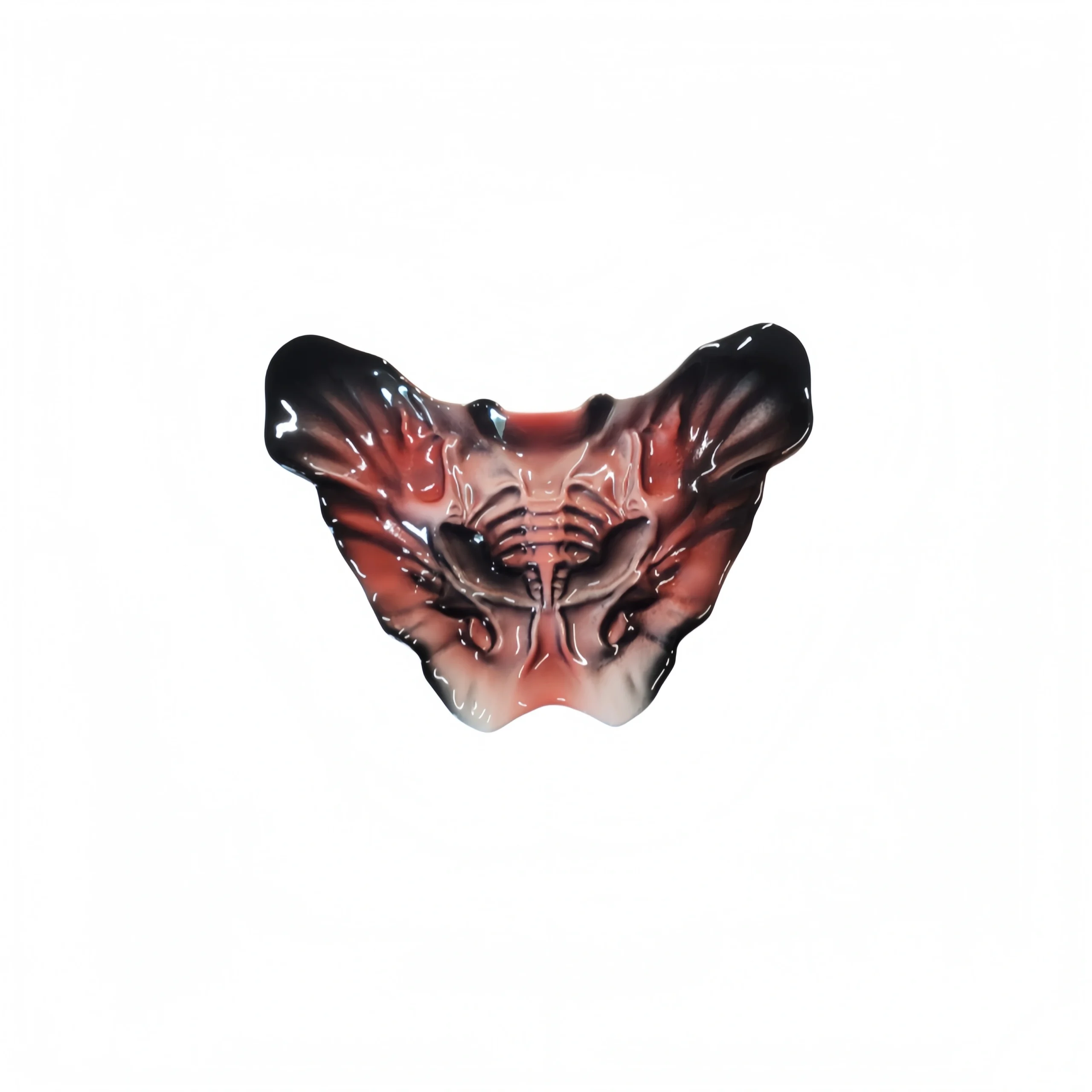 Butterfly Hipbone Black-Red Plate