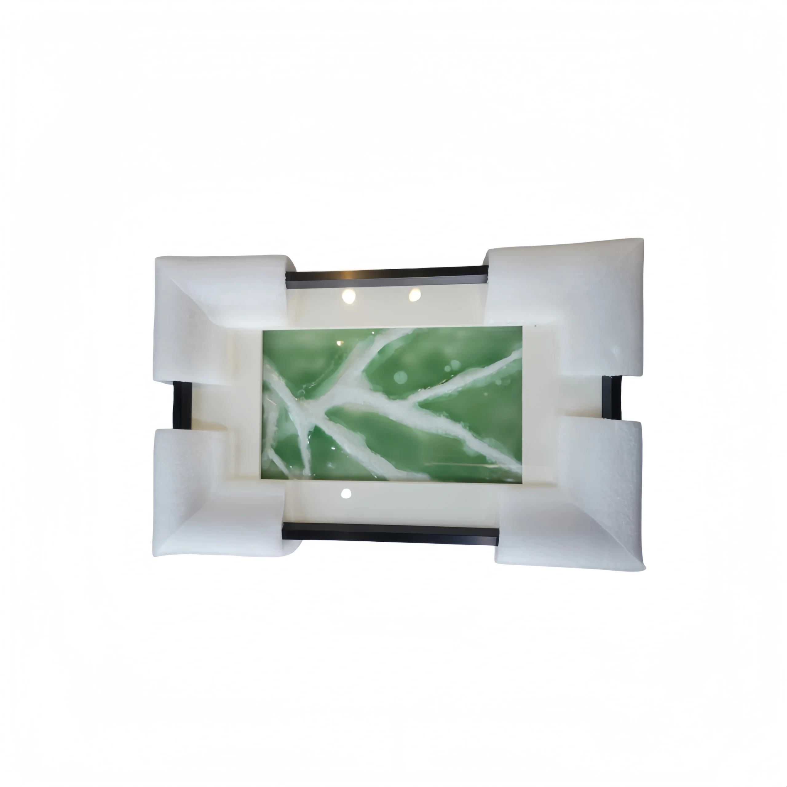 Abstract Green Ground White Spot Frame