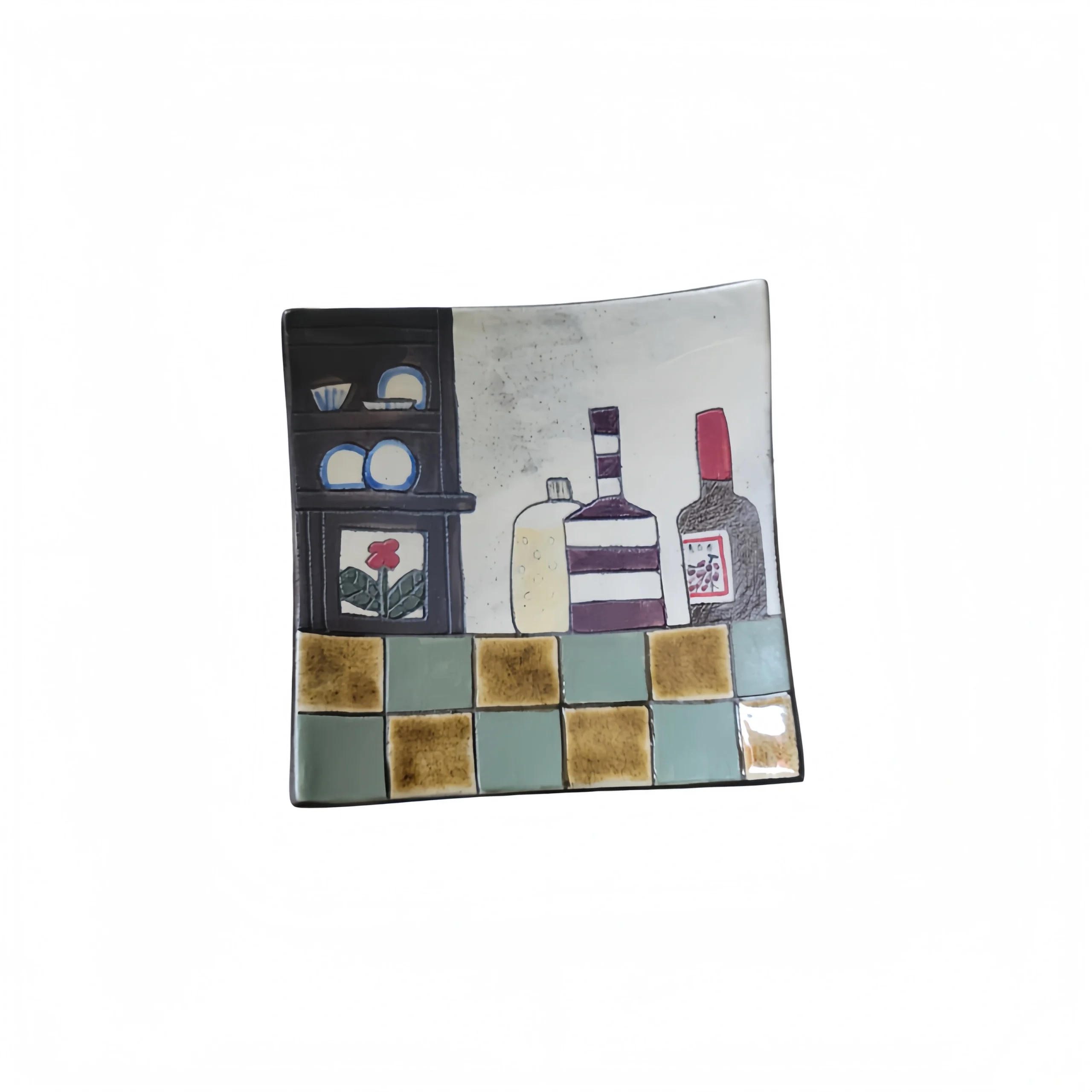 Ceramic Bar Counter Pattern Square Plate