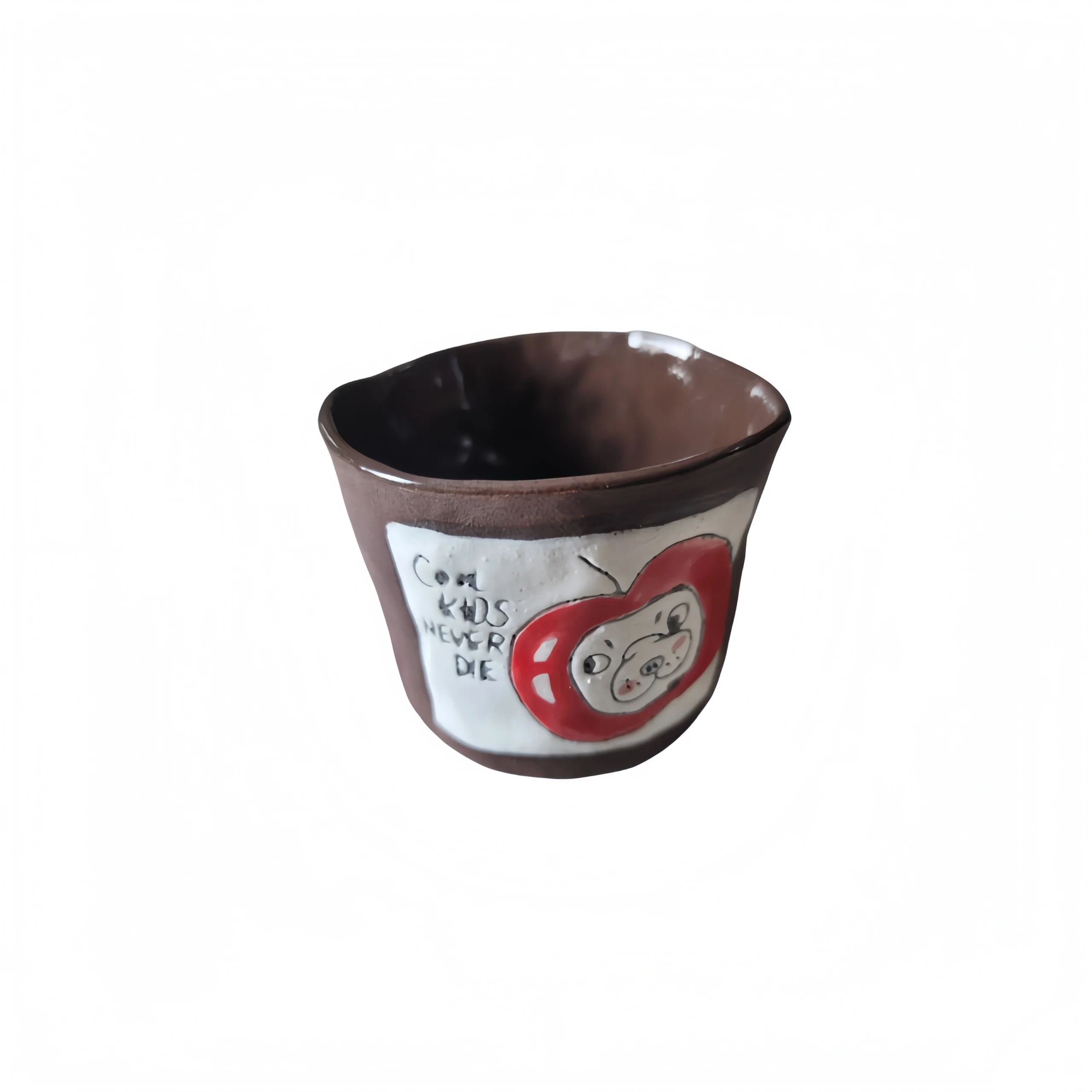 Ceramic Hand-Painted Cherry Puppy Hoof Mug