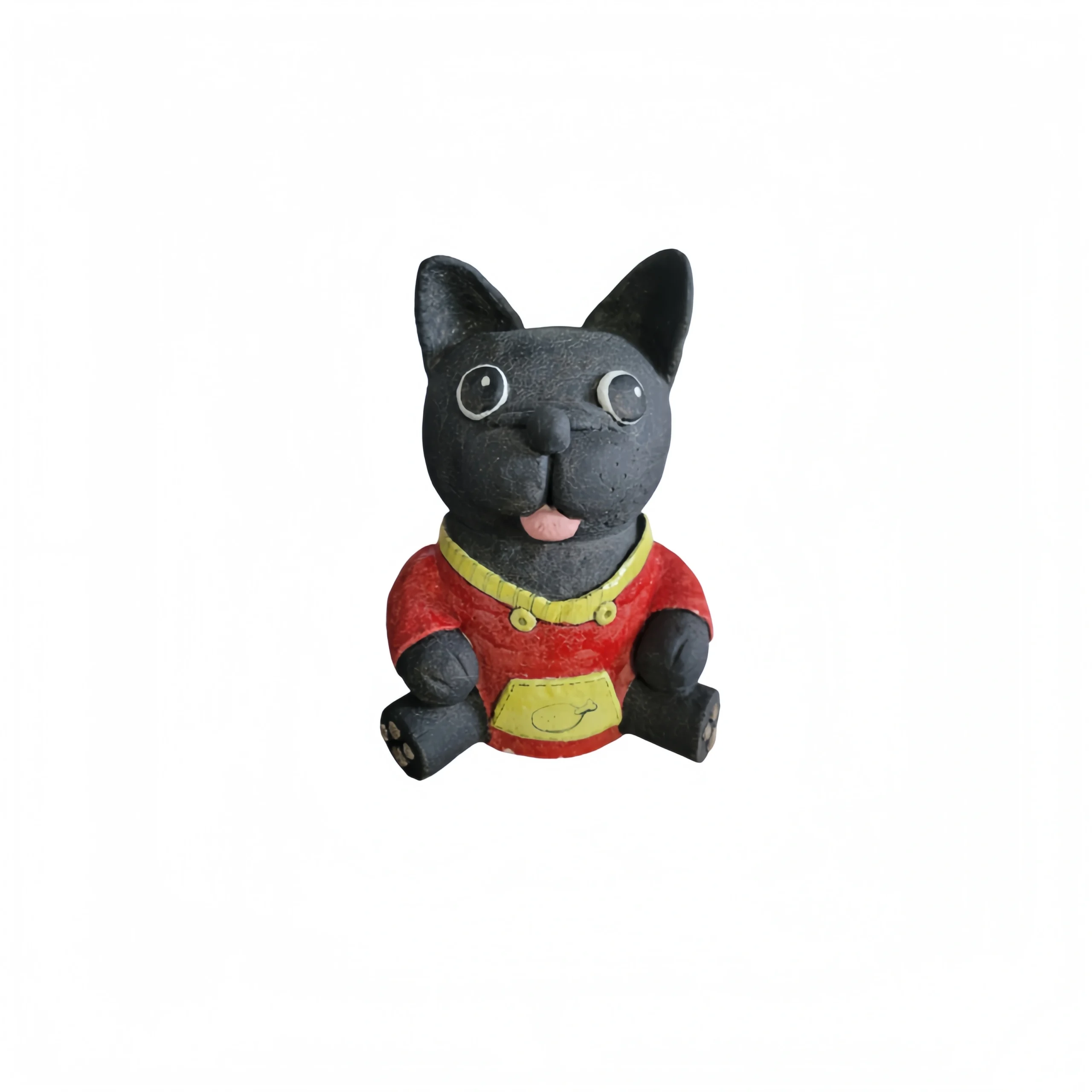Black Red-Clothed Puppy Ornament