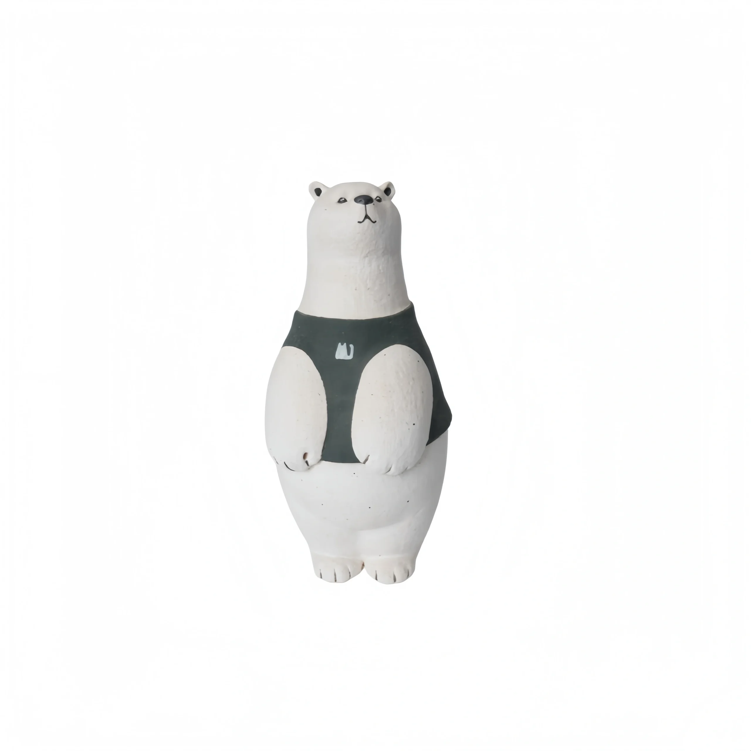 Polar Bear in Short Sleeve Ceramic Ornament