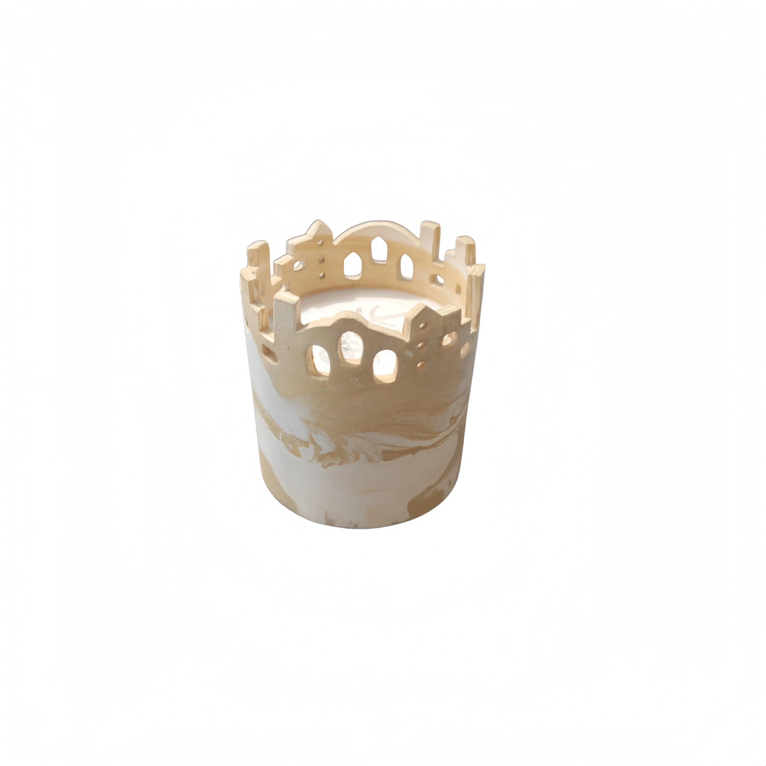 City Yellow Clay Twisted Pottery Aromatherapy Cup