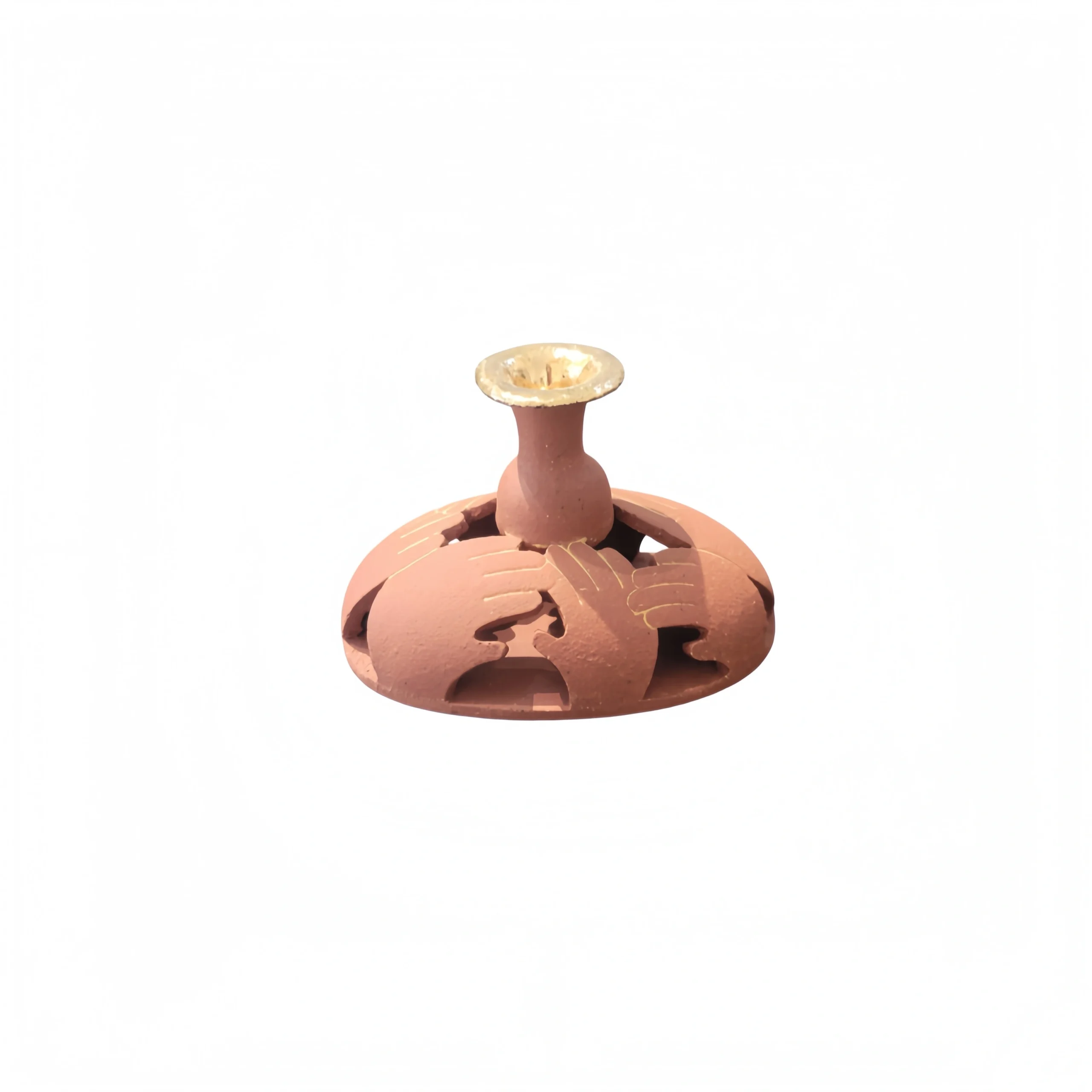 Red Clay Candle Holder Ornament